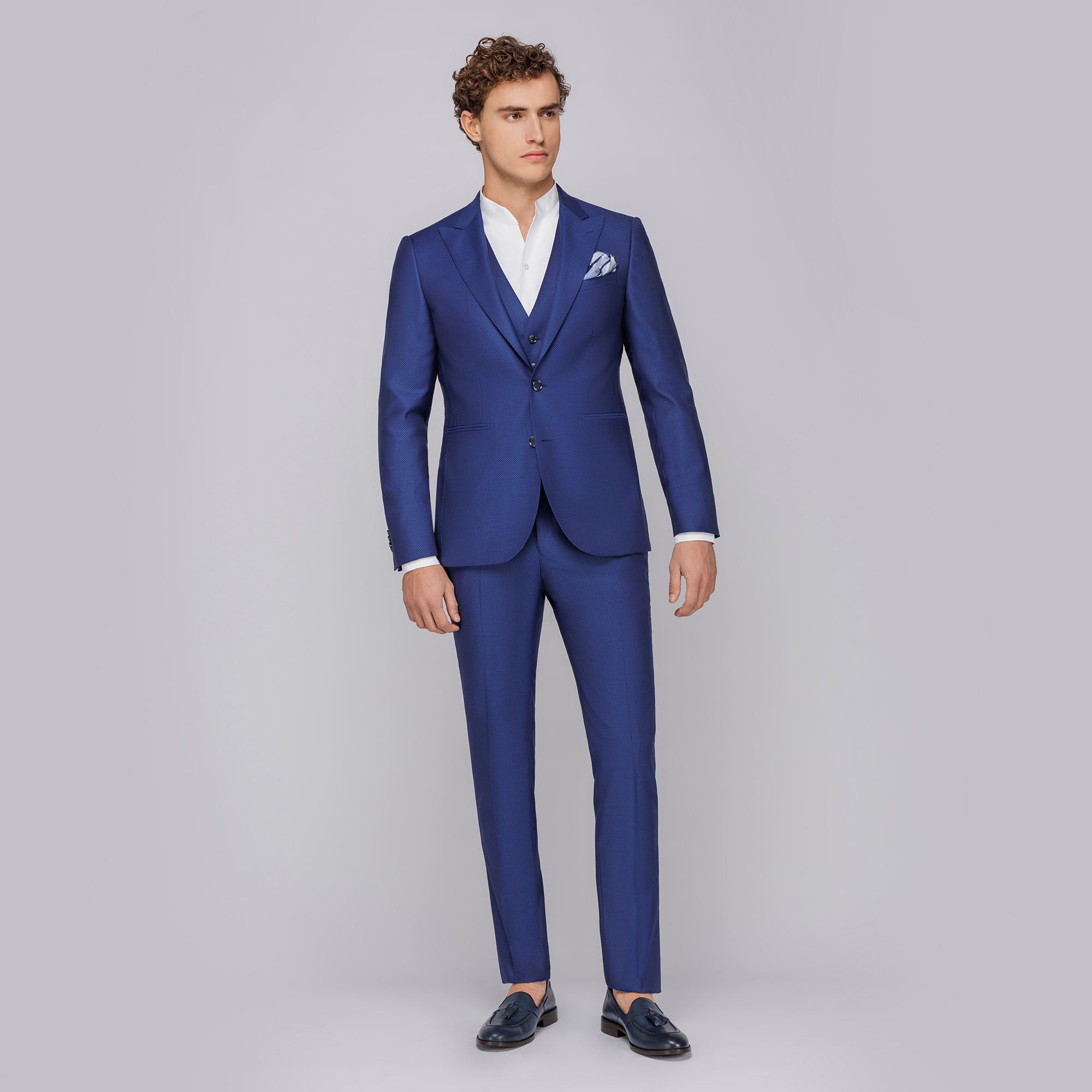 Men's 3-piece royal blue suit