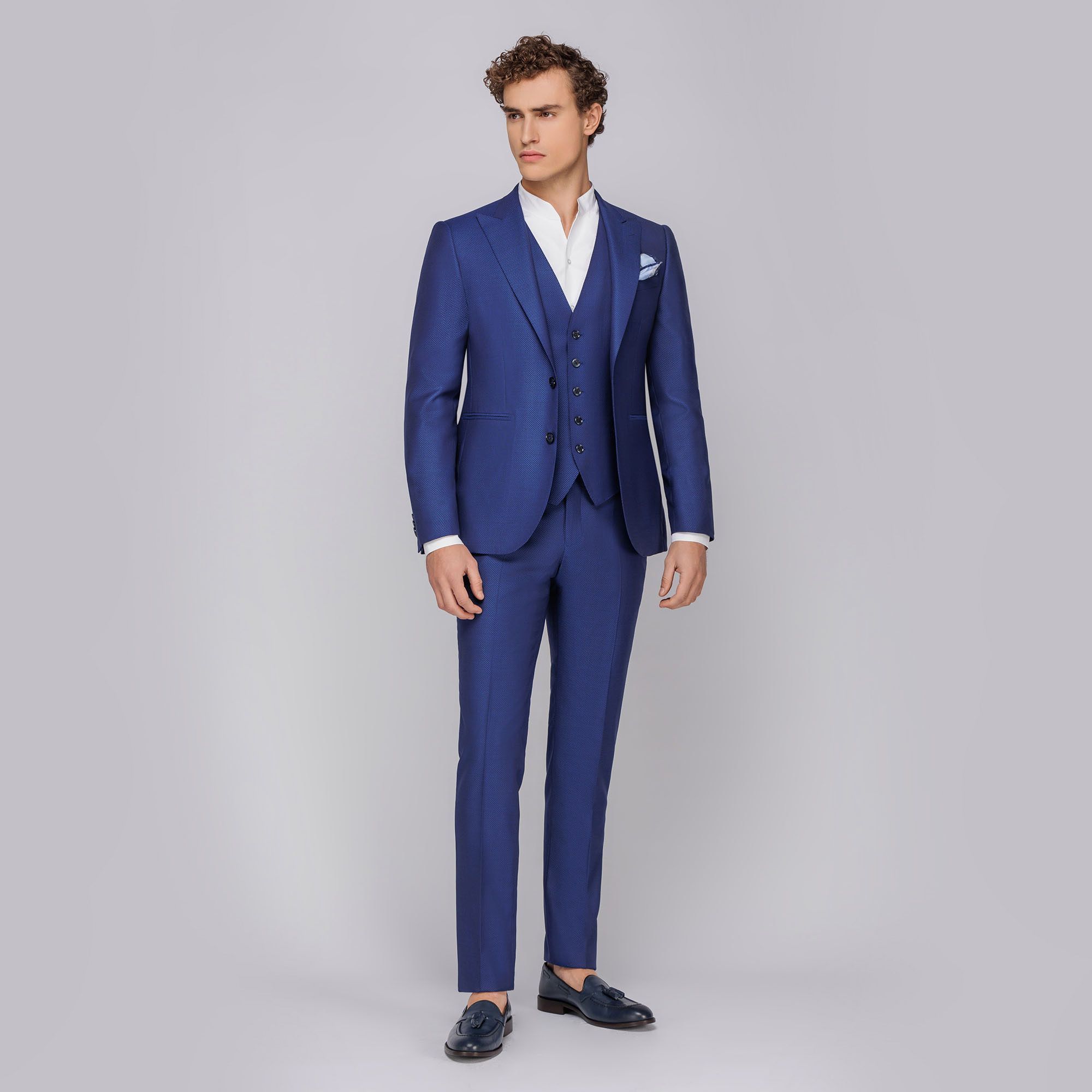 Men's 3-piece royal blue suit