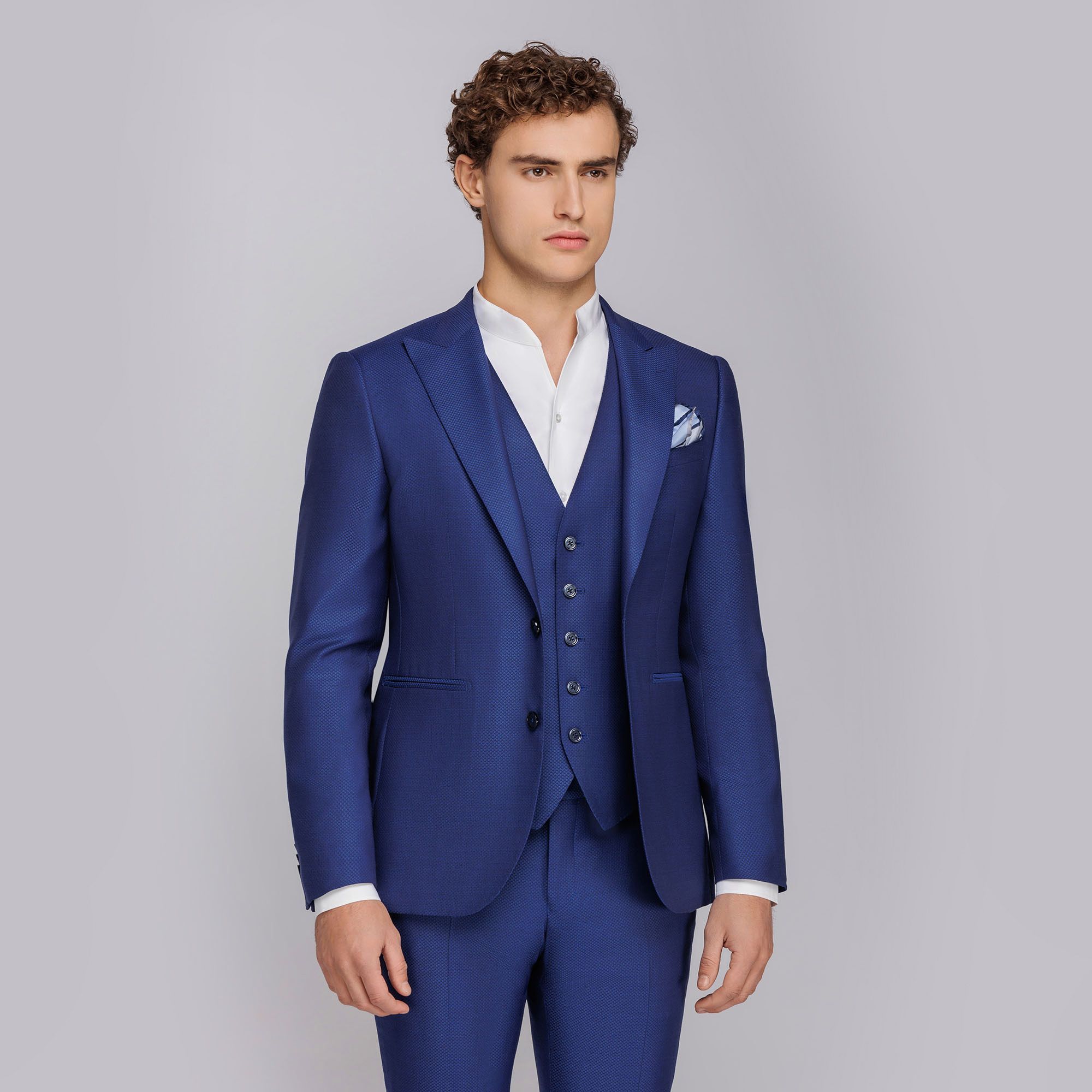 Men's 3-piece royal blue suit