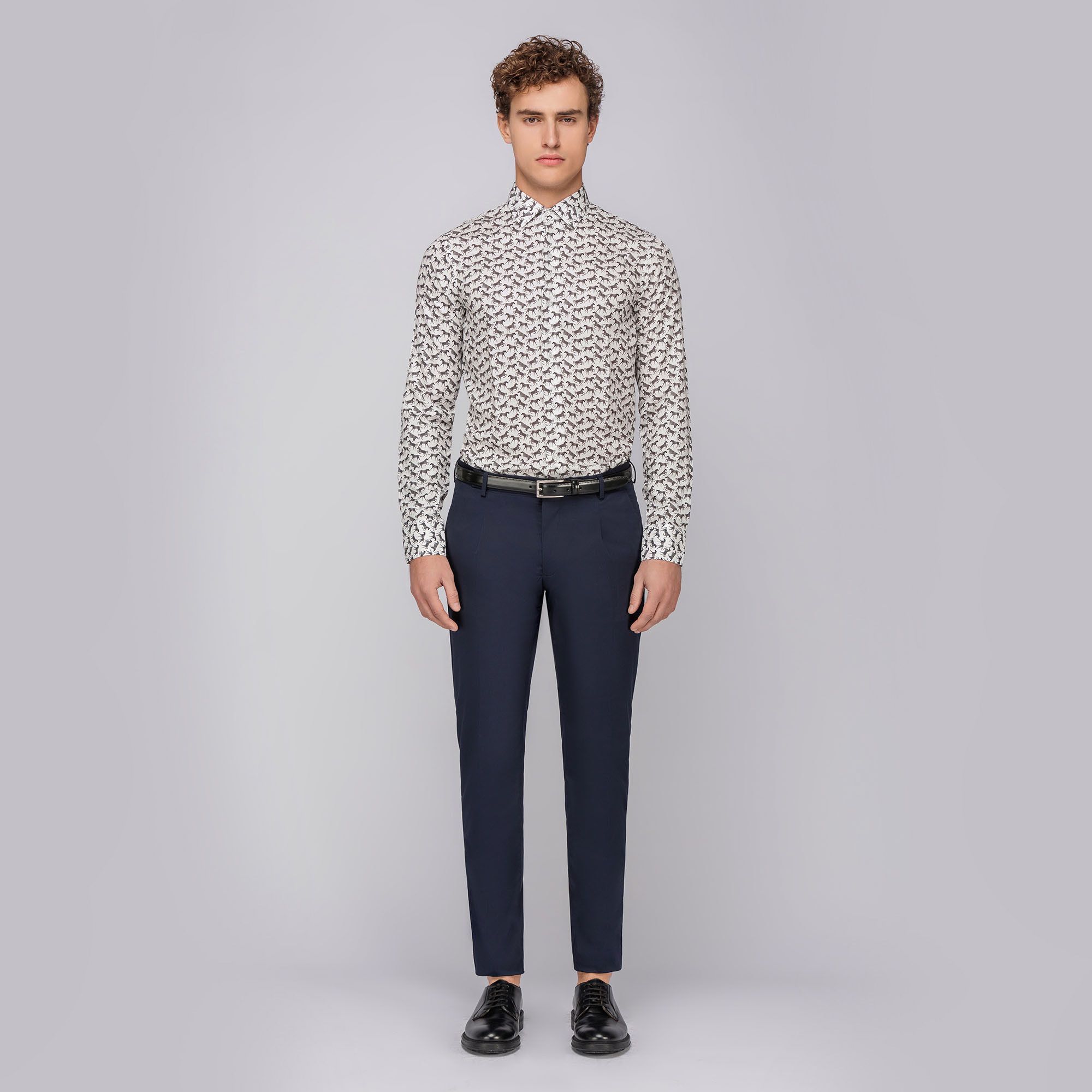 Men's Slim Fit Lyocell Shirt With Pattern