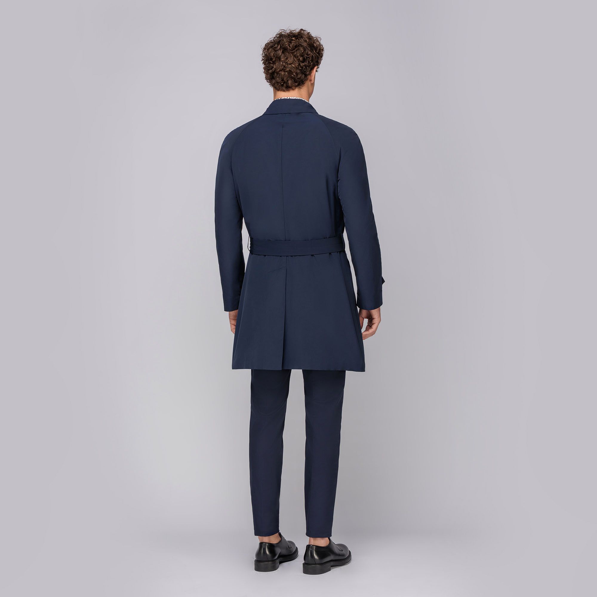 Men's Blue Technical Trench Coat