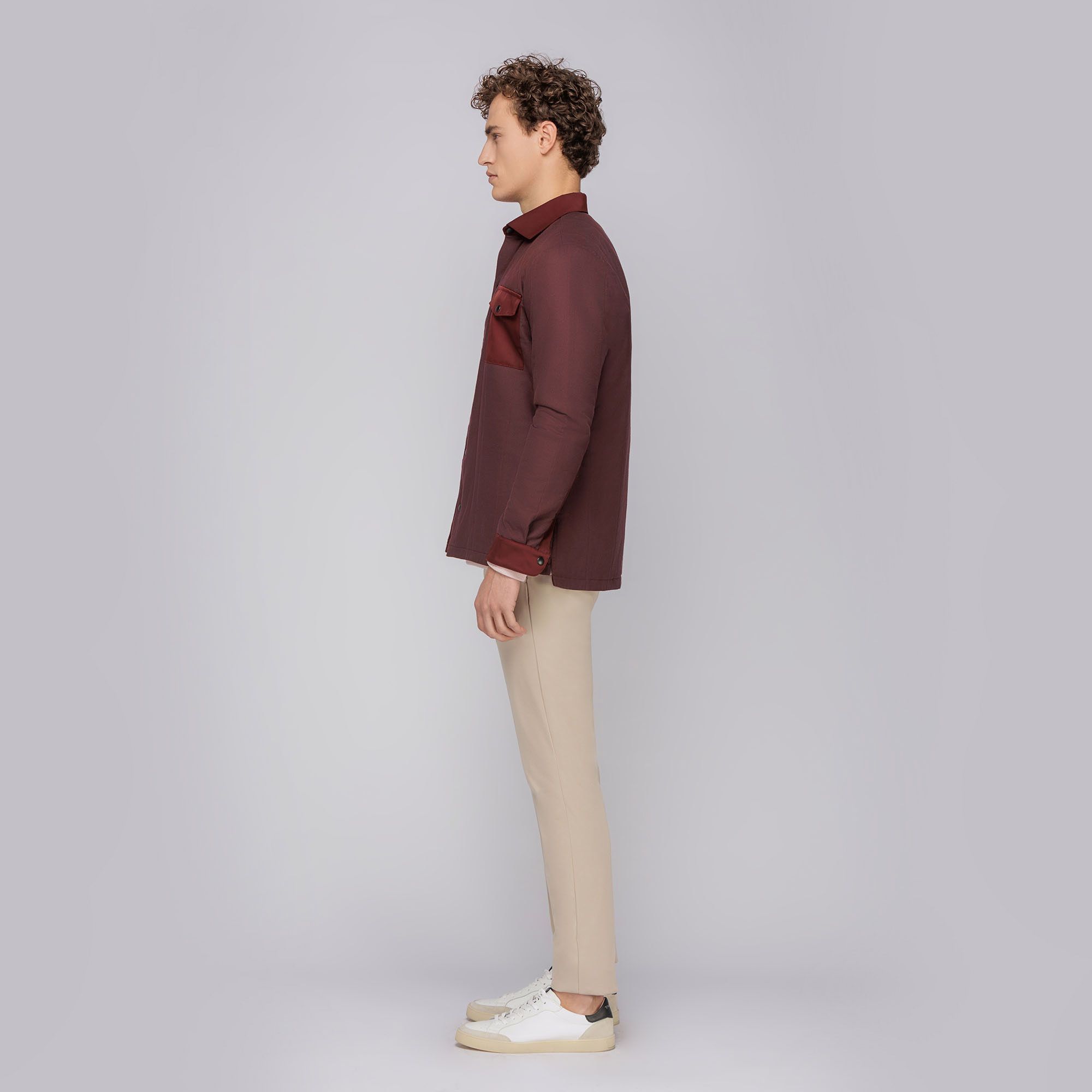 Men's Burgundy Overshirt Jacket