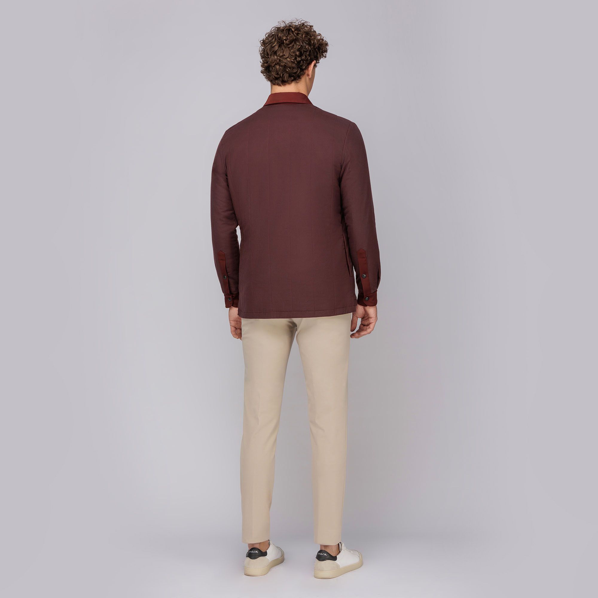 Men's Burgundy Overshirt Jacket