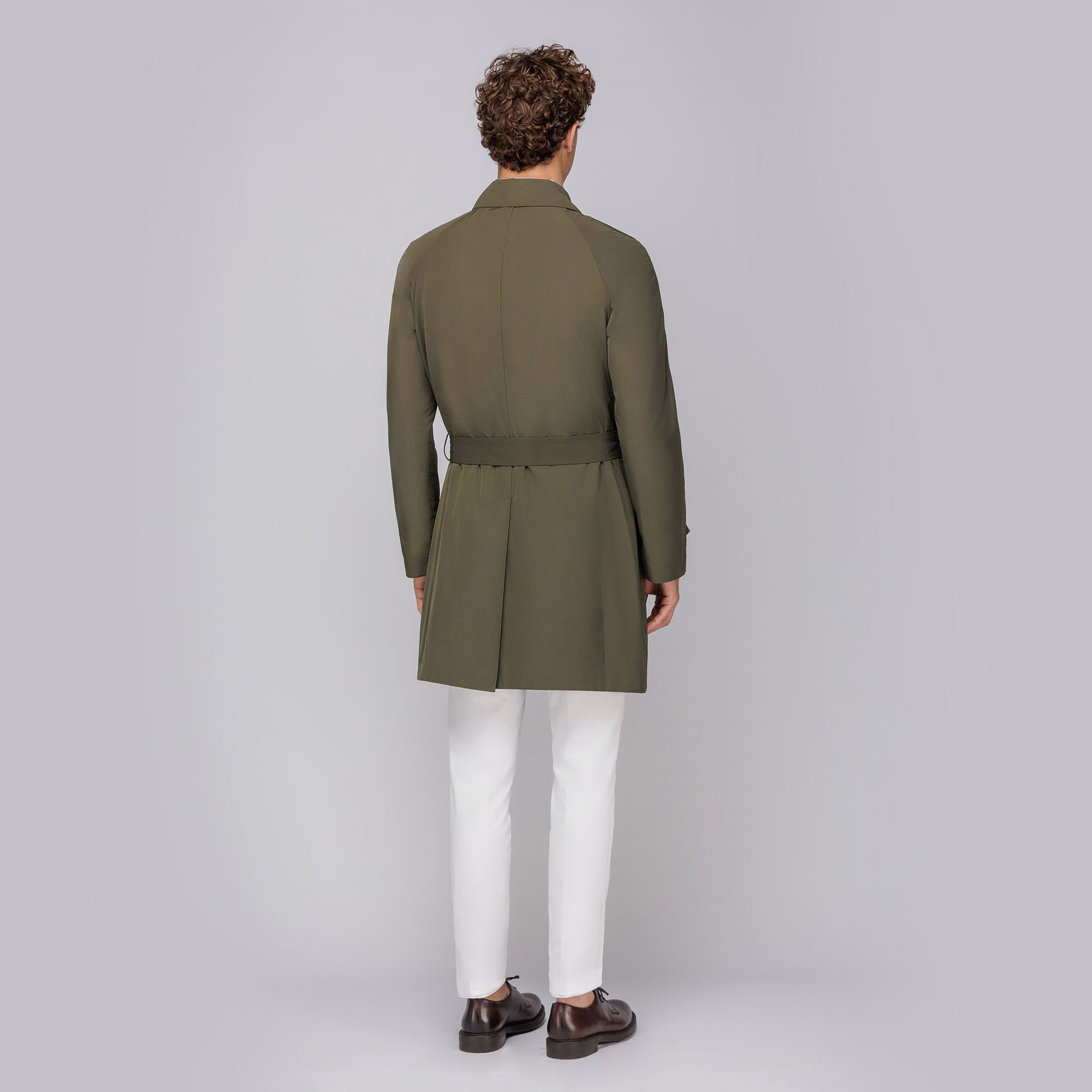 MEN'S OLIVE GREEN TRENCH COAT