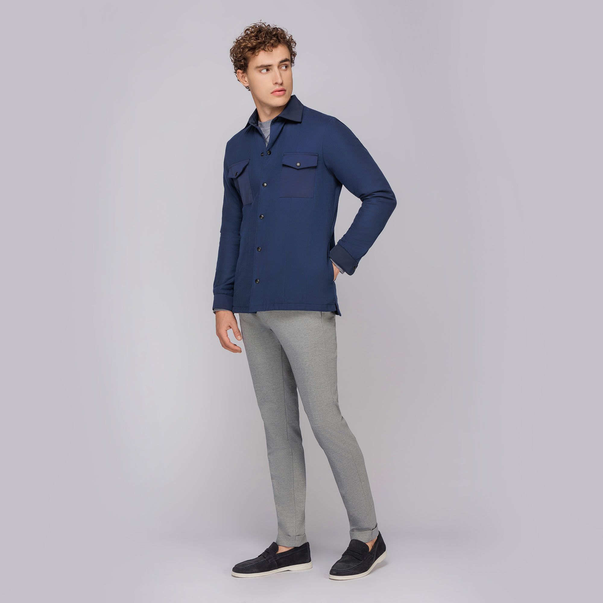 Men's Blue Overshirt Jacket