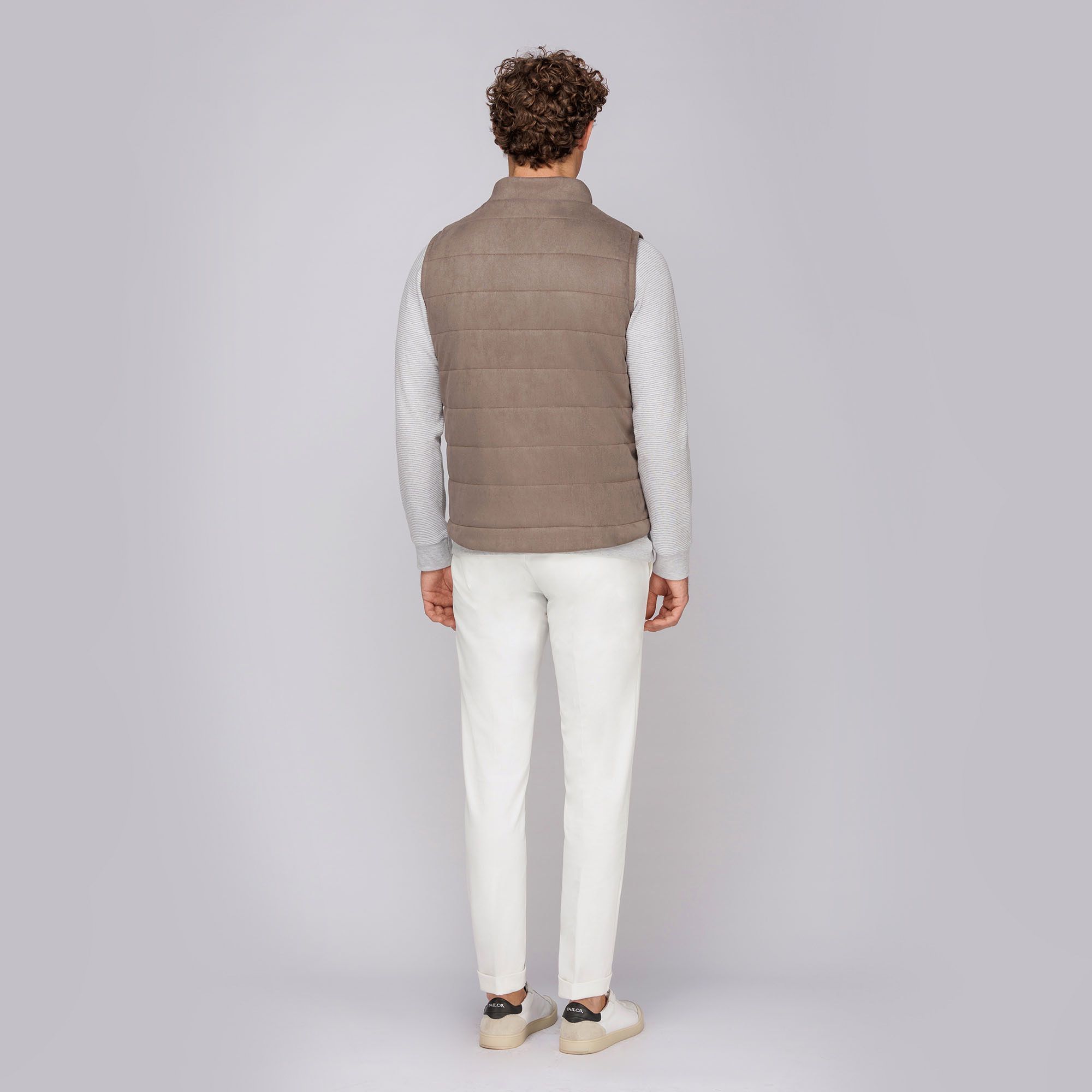 Men's Gray Eco Suede Padded Vest