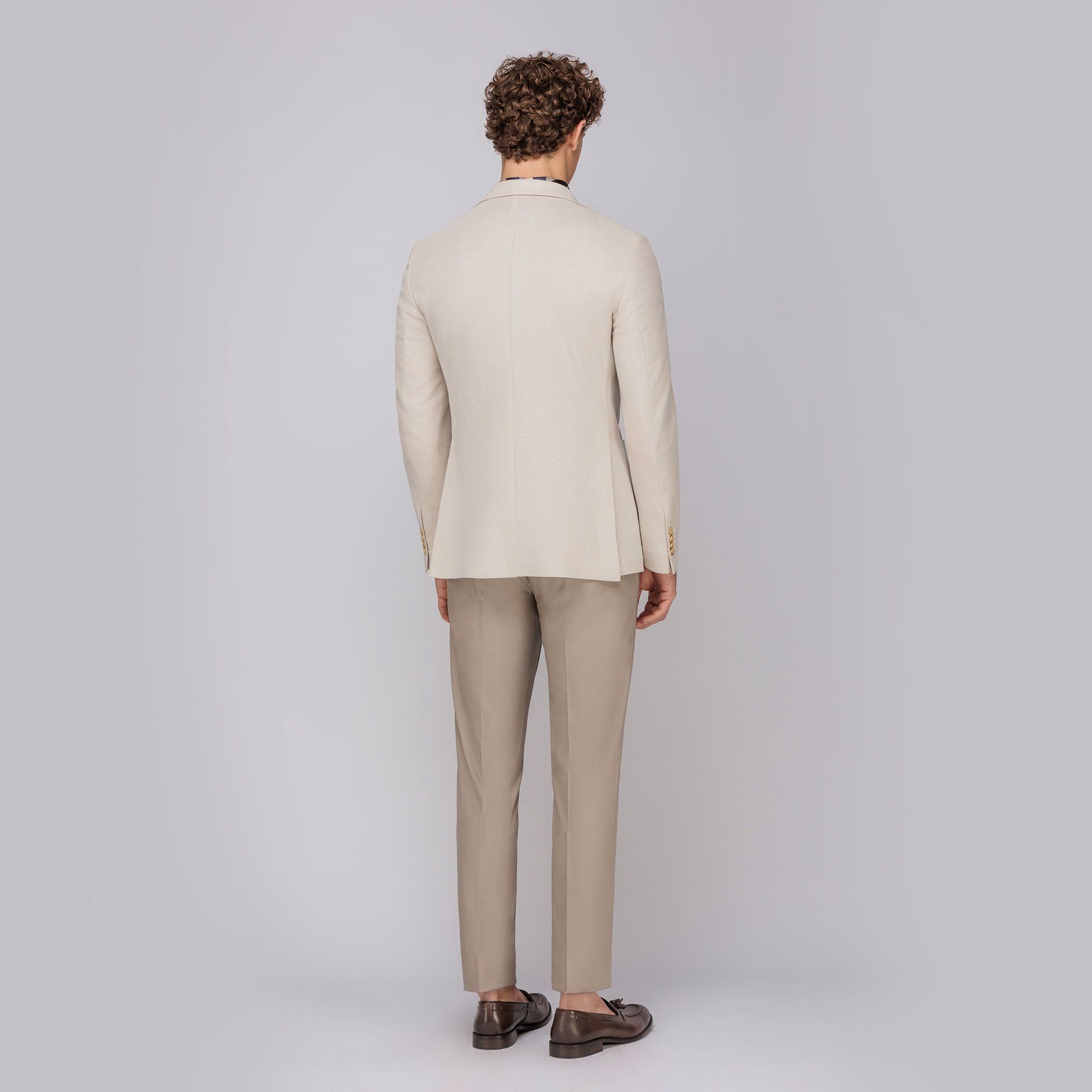Men's Beige Jersey Blazer
