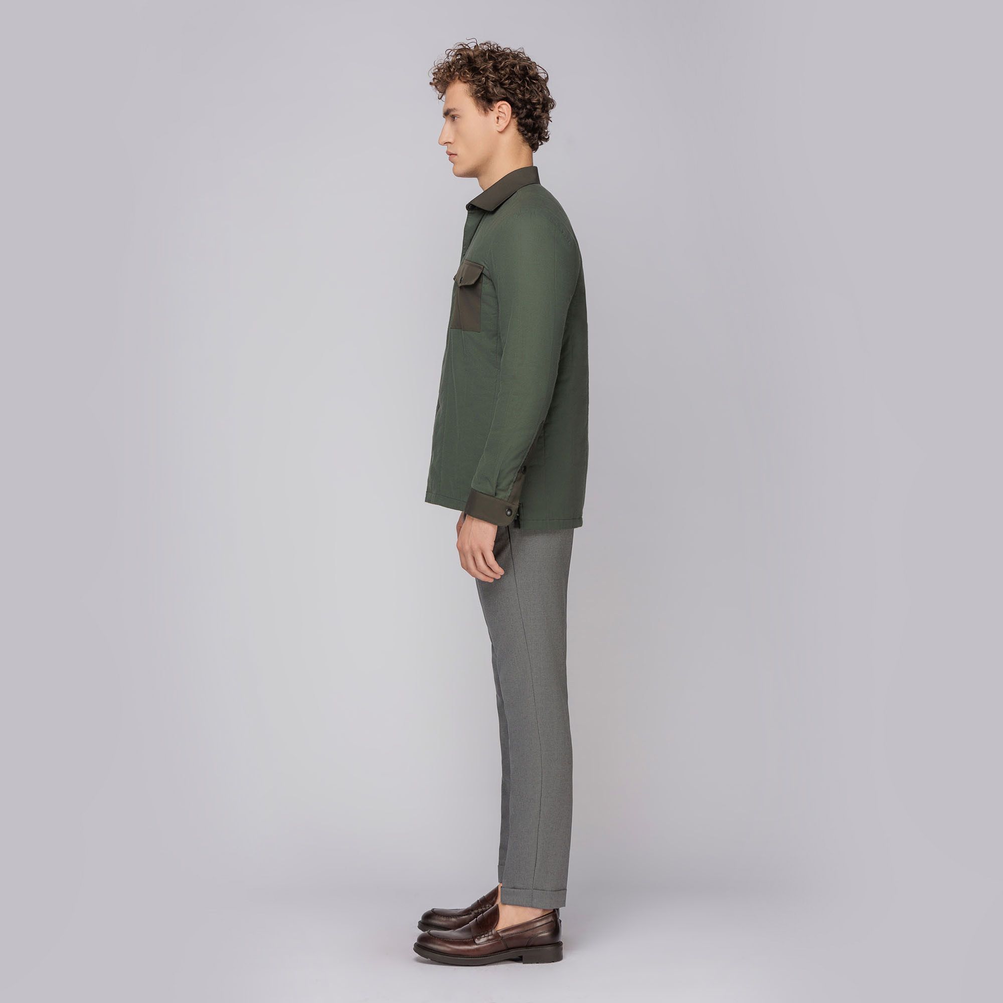 Men's Olive Overshirt Jacket
