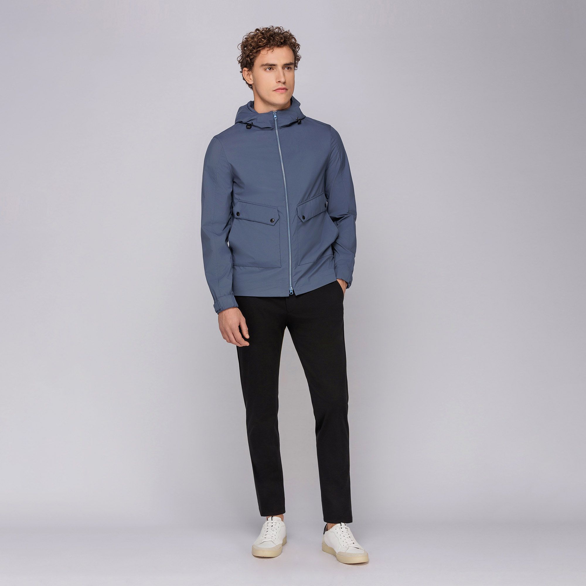 Men s Light Blue Windbreaker Jacket