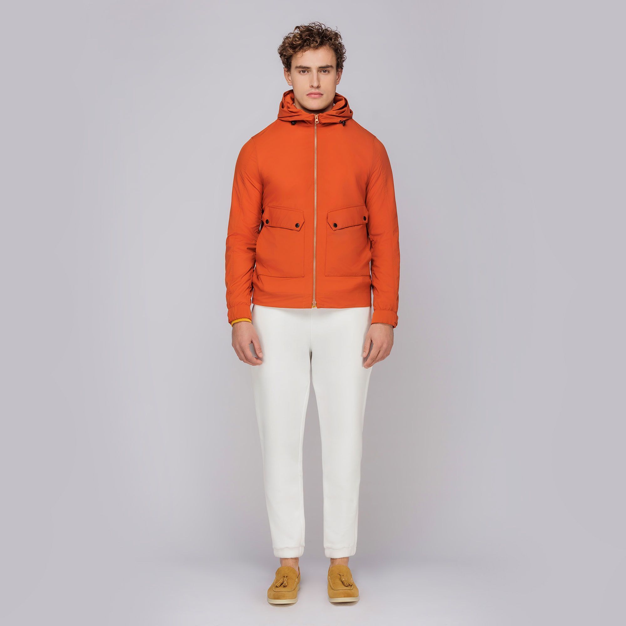Men's Orange Windbreaker Jacket