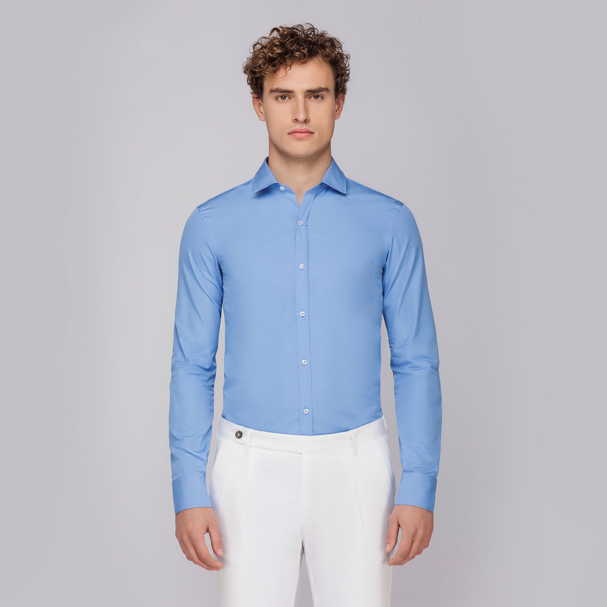Men's Royal Blue Cotton Shirt