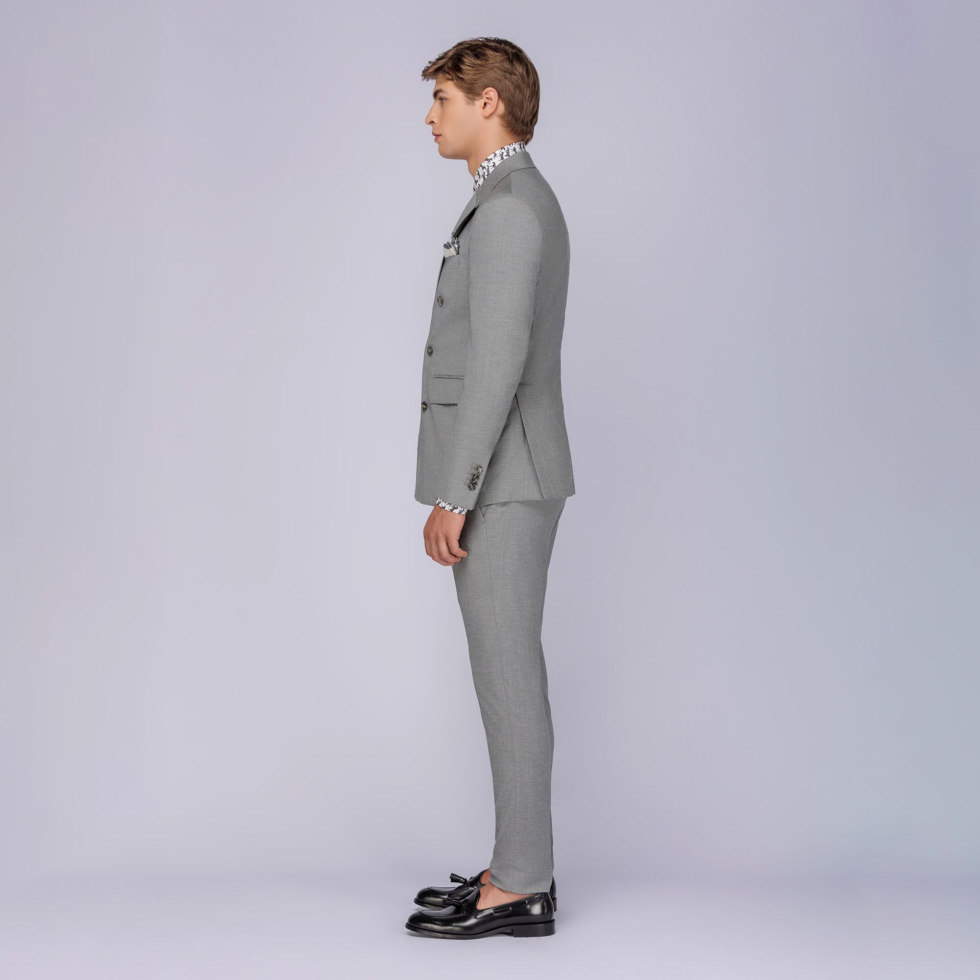 GREY DOUBLE BREASTED SUIT