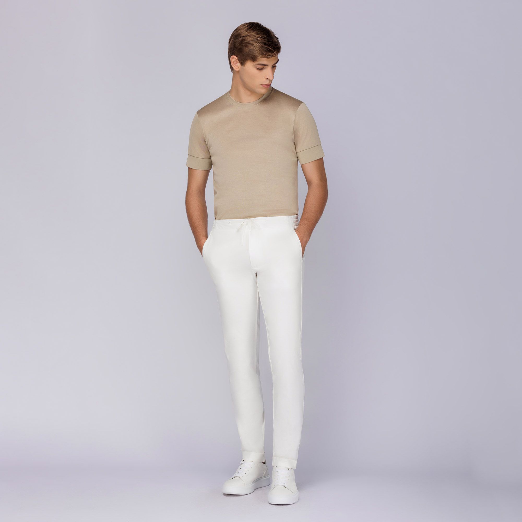 Men's dress t-shirt beige