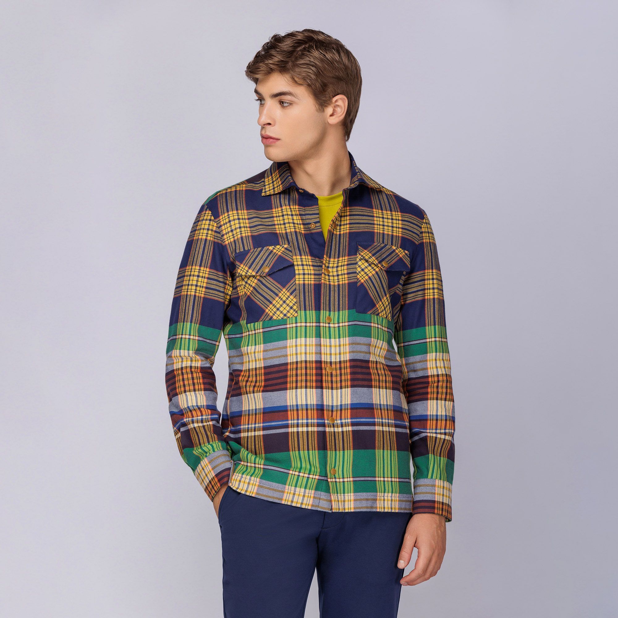 Evolving Tartan Check Overshirt  - Men's 