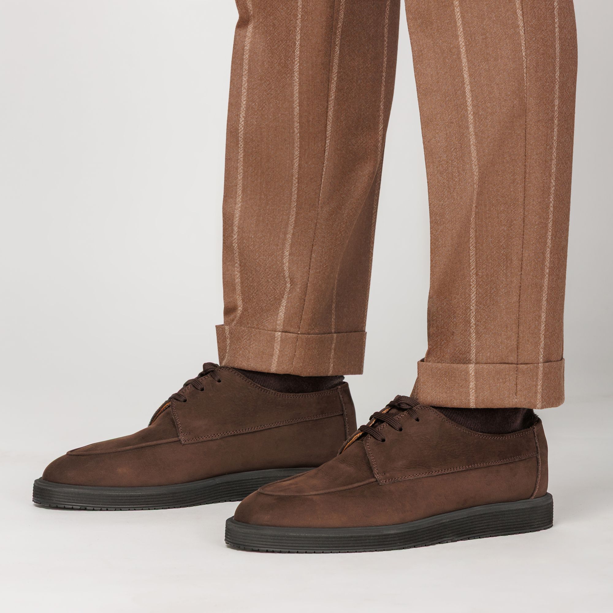 Men’s Brown Nubuck Derby Shoes