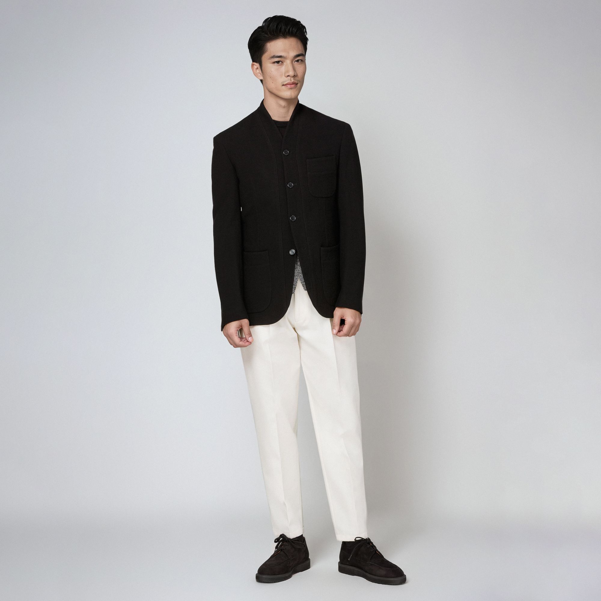 Total Look – Black Minimal Wool Coreana Blazer