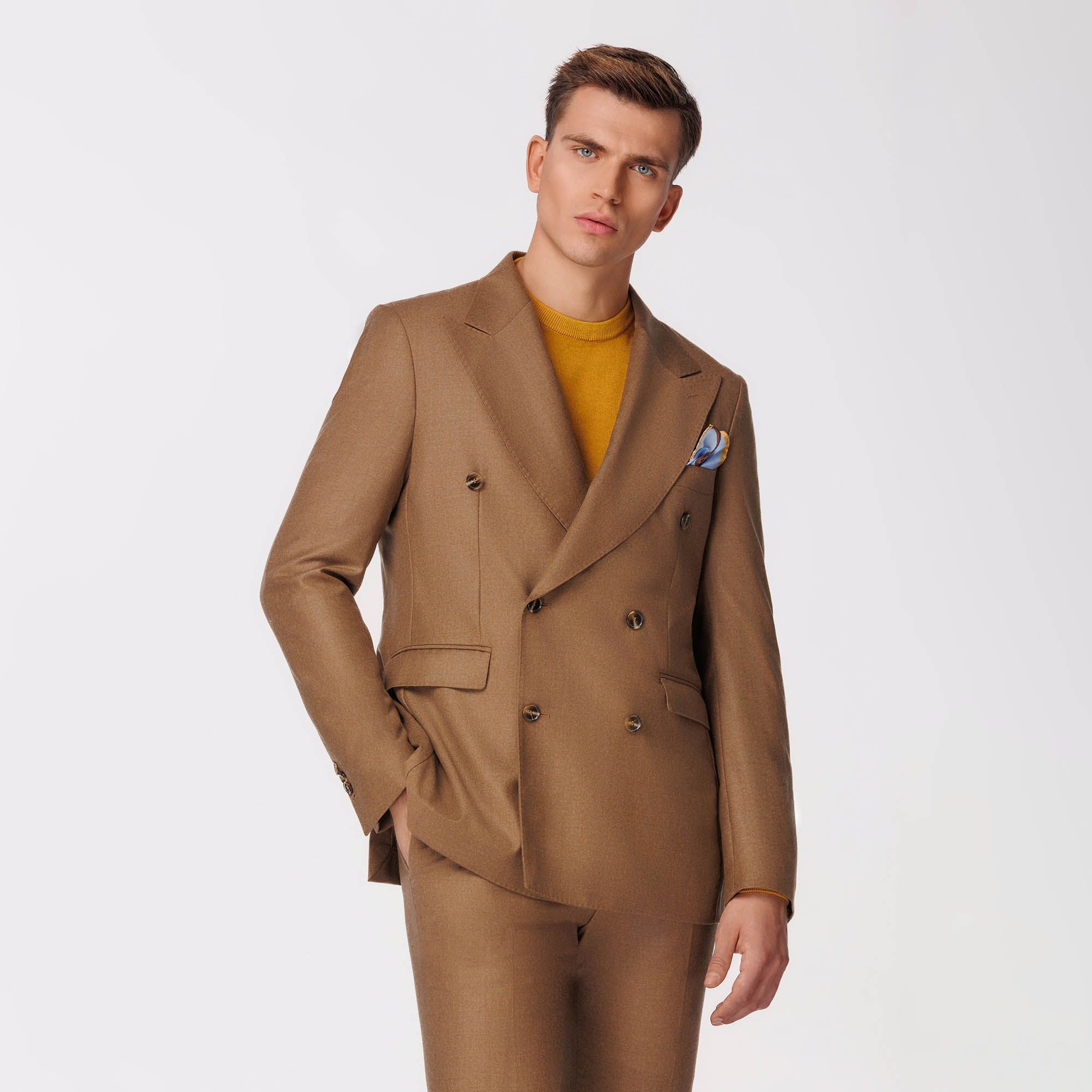 Brown Double Breasted Blazer