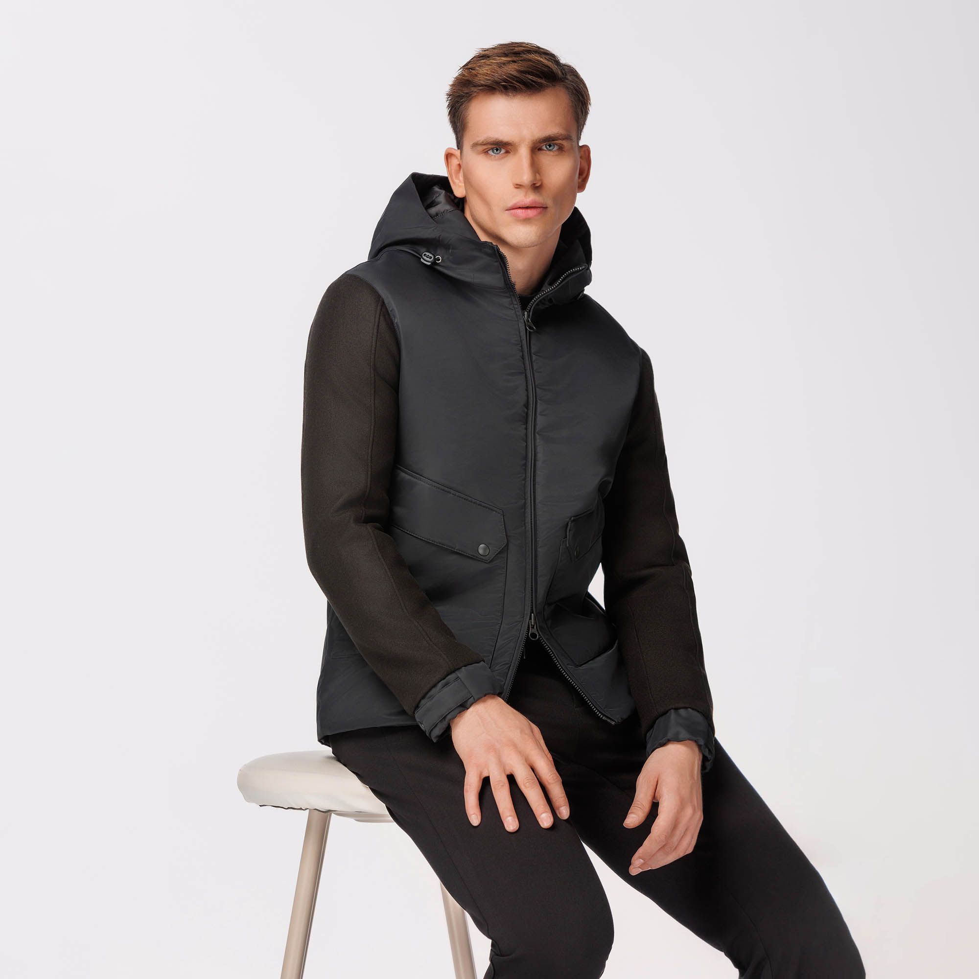 Men's Black hooded jacket
