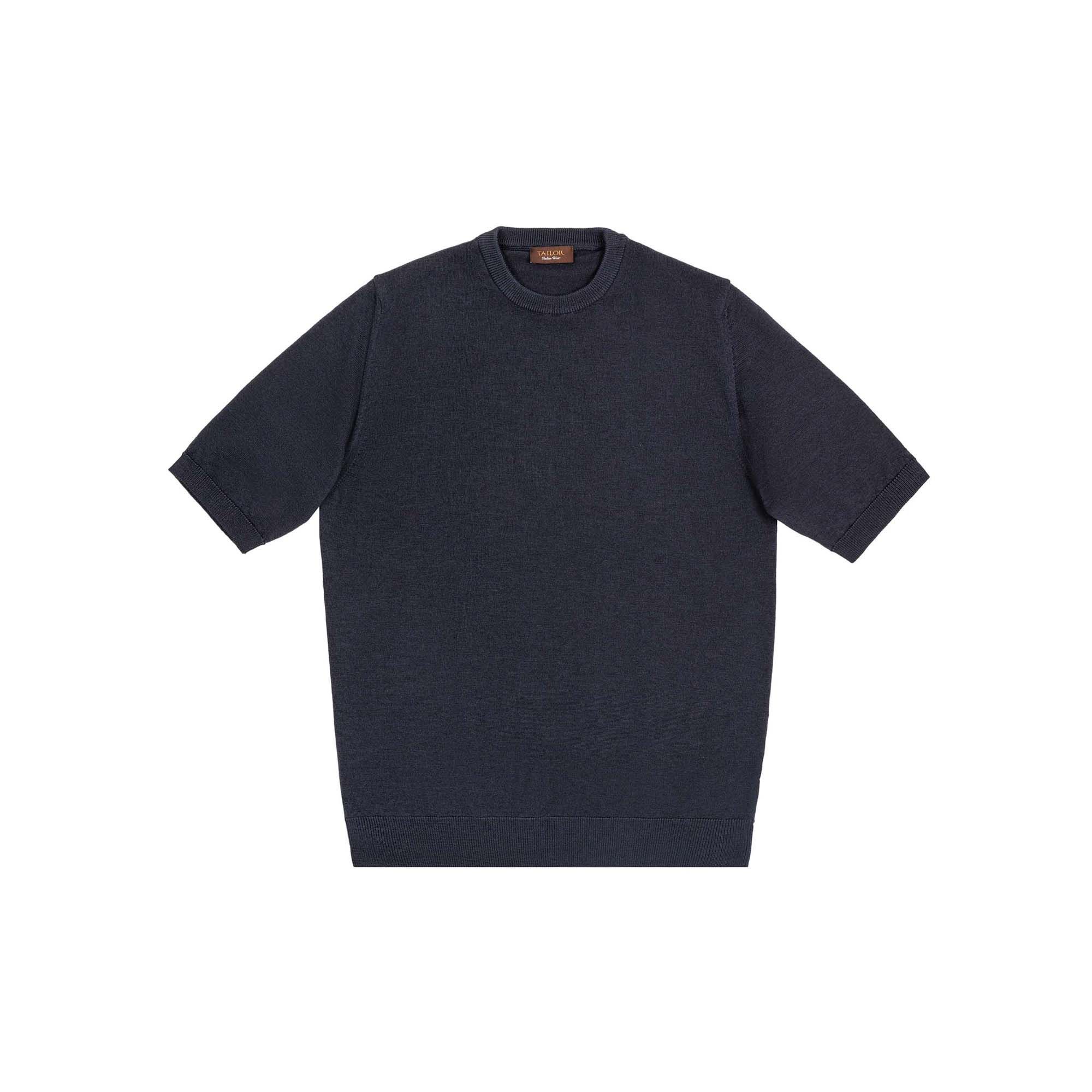 Gray Half-Sleeved Wool Sweater
