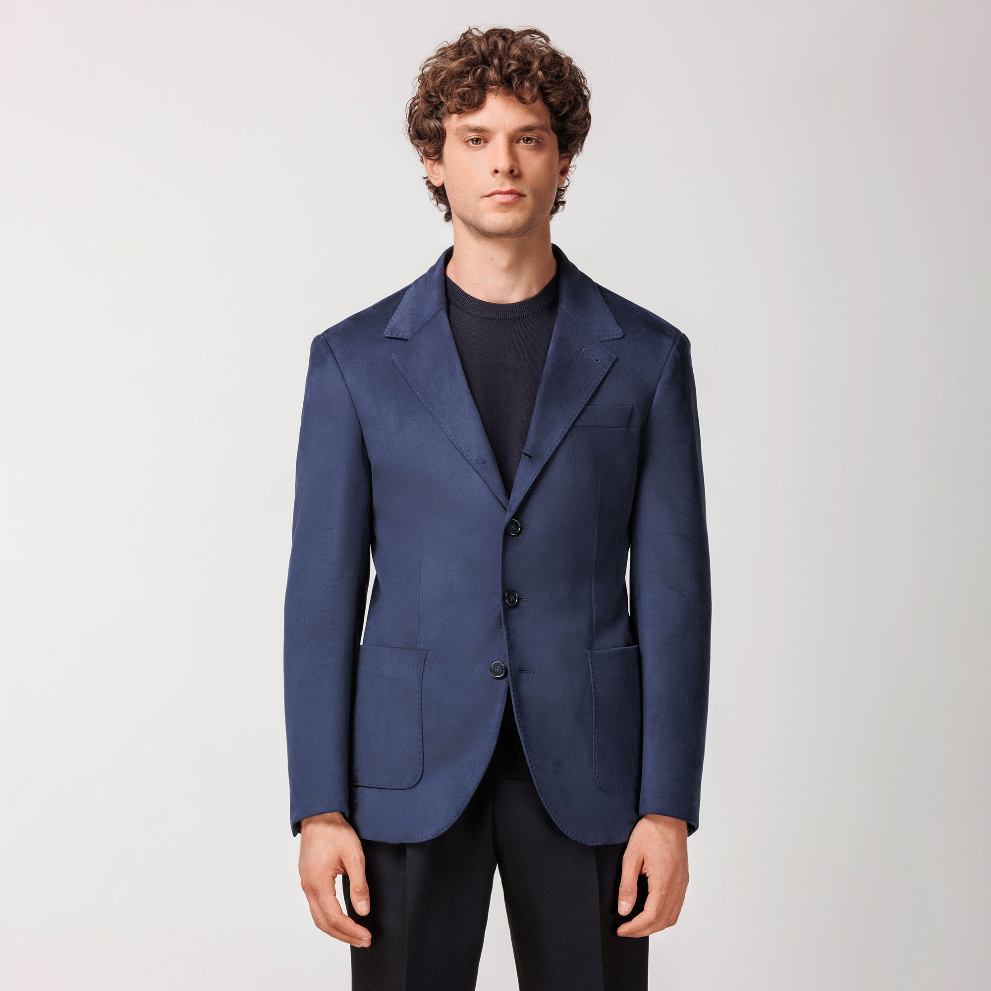 Elio Evan Tokyo Blue Eco Suede Blazer