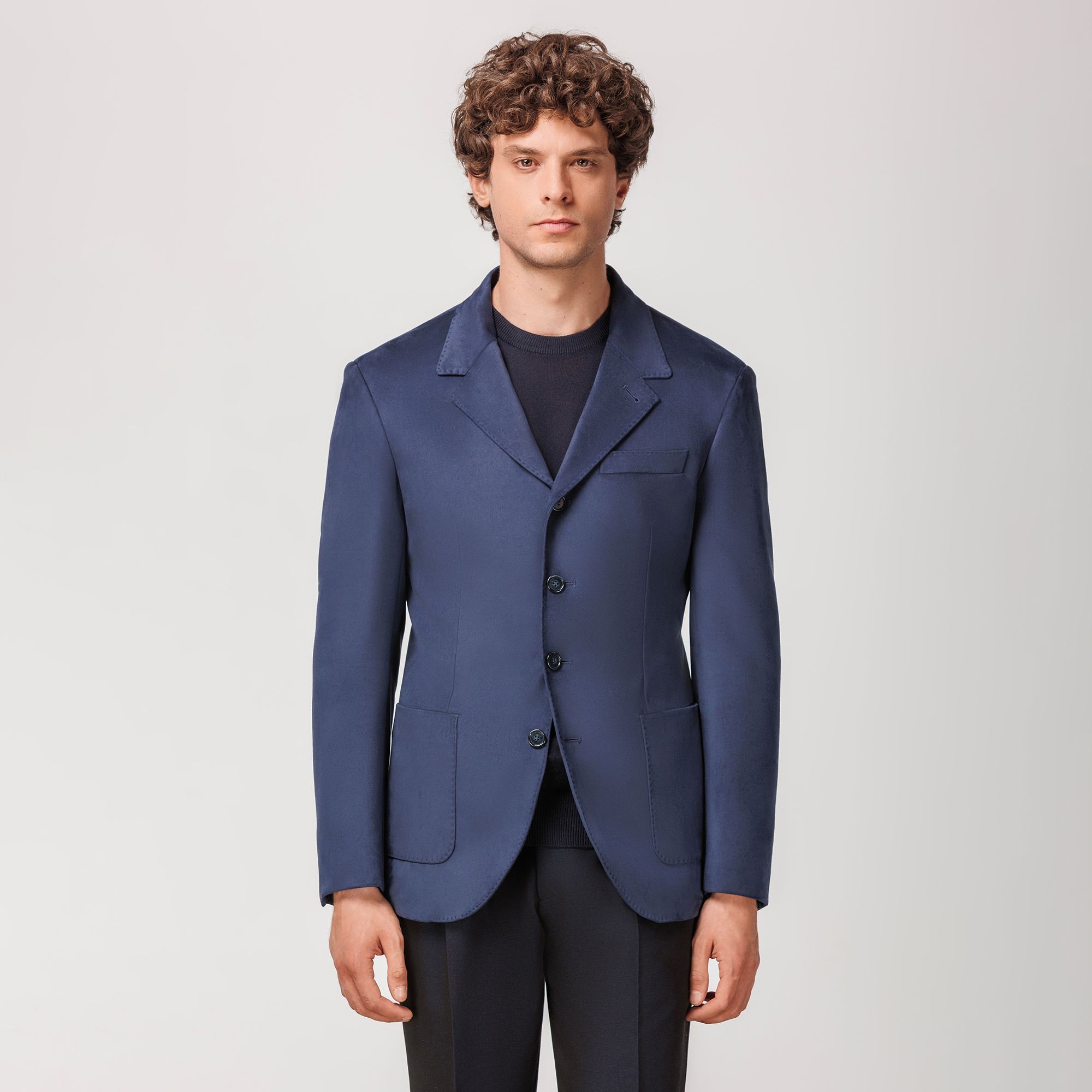 Elio Evan Tokyo Blue Eco Suede Blazer