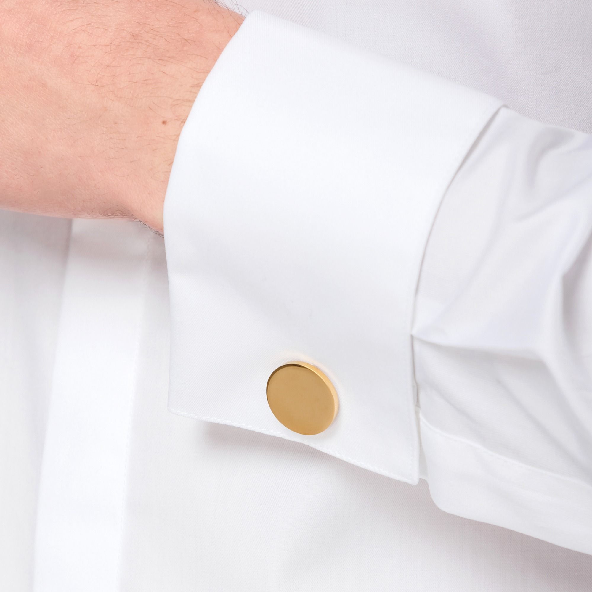  Light Gold Stainless Steel Cufflinks