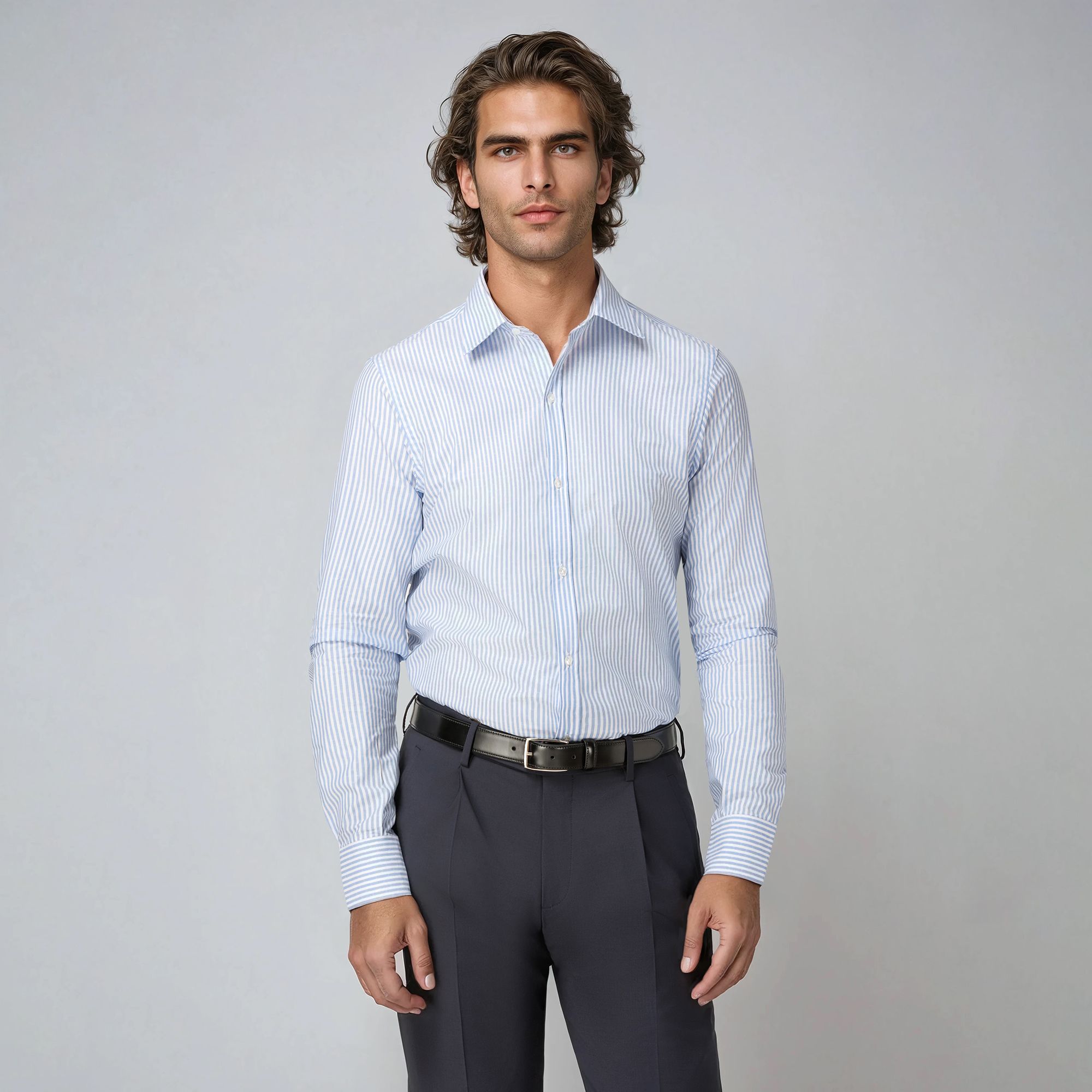 Men’s Striped Dobby Cotton Shirt