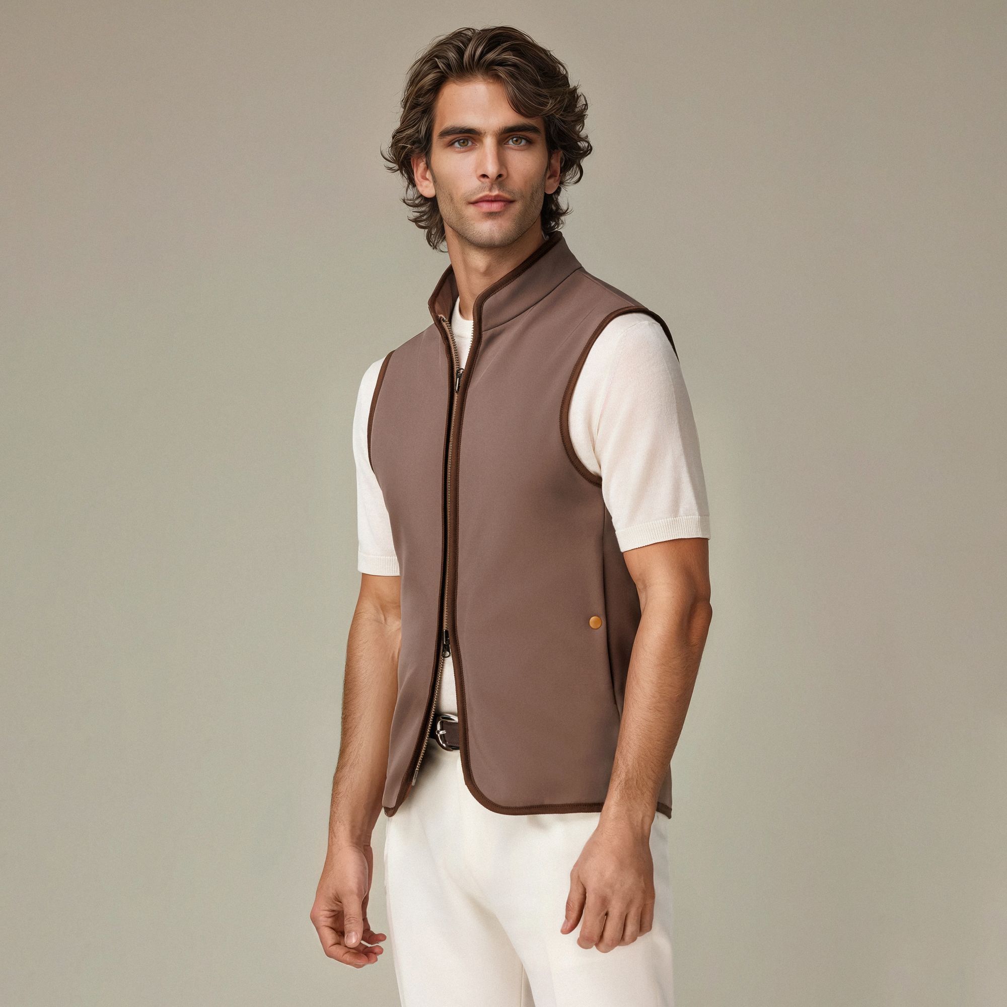 Elio Evan Technical Vest with Pile Backing