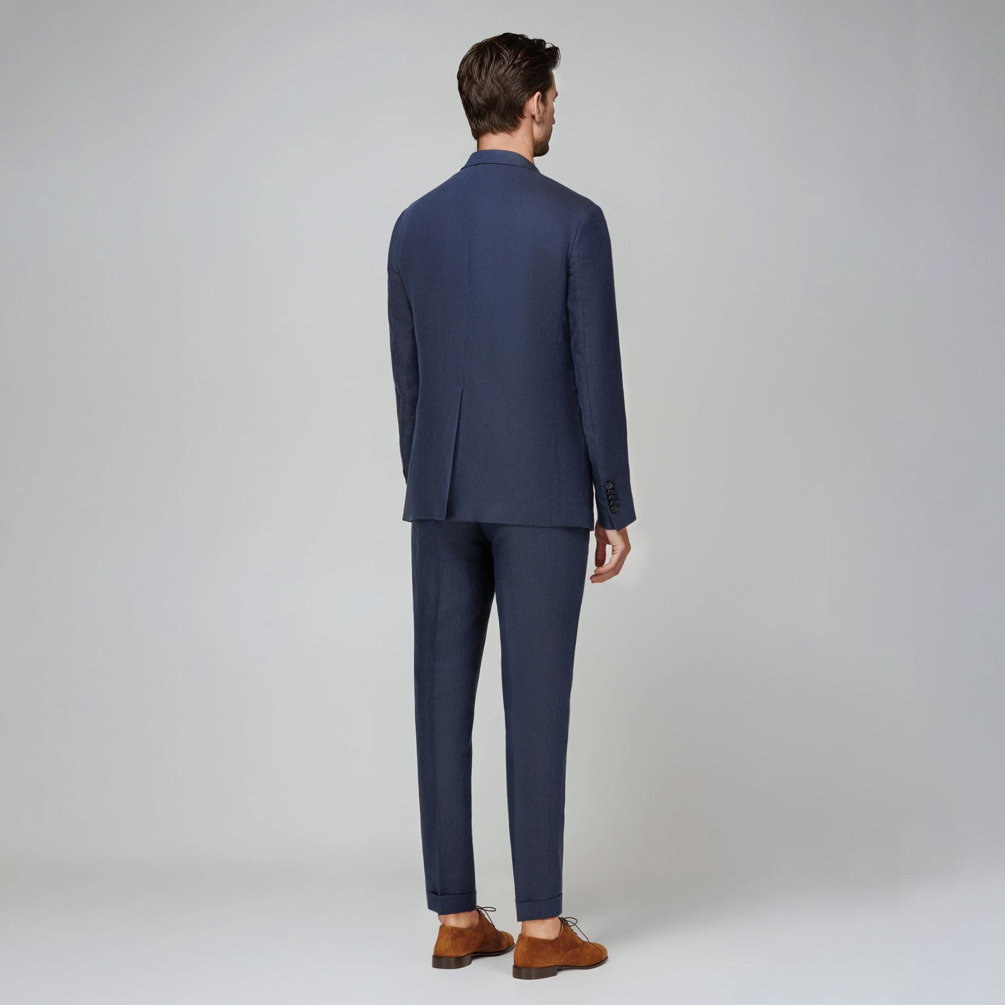 Navy Linen Suit 