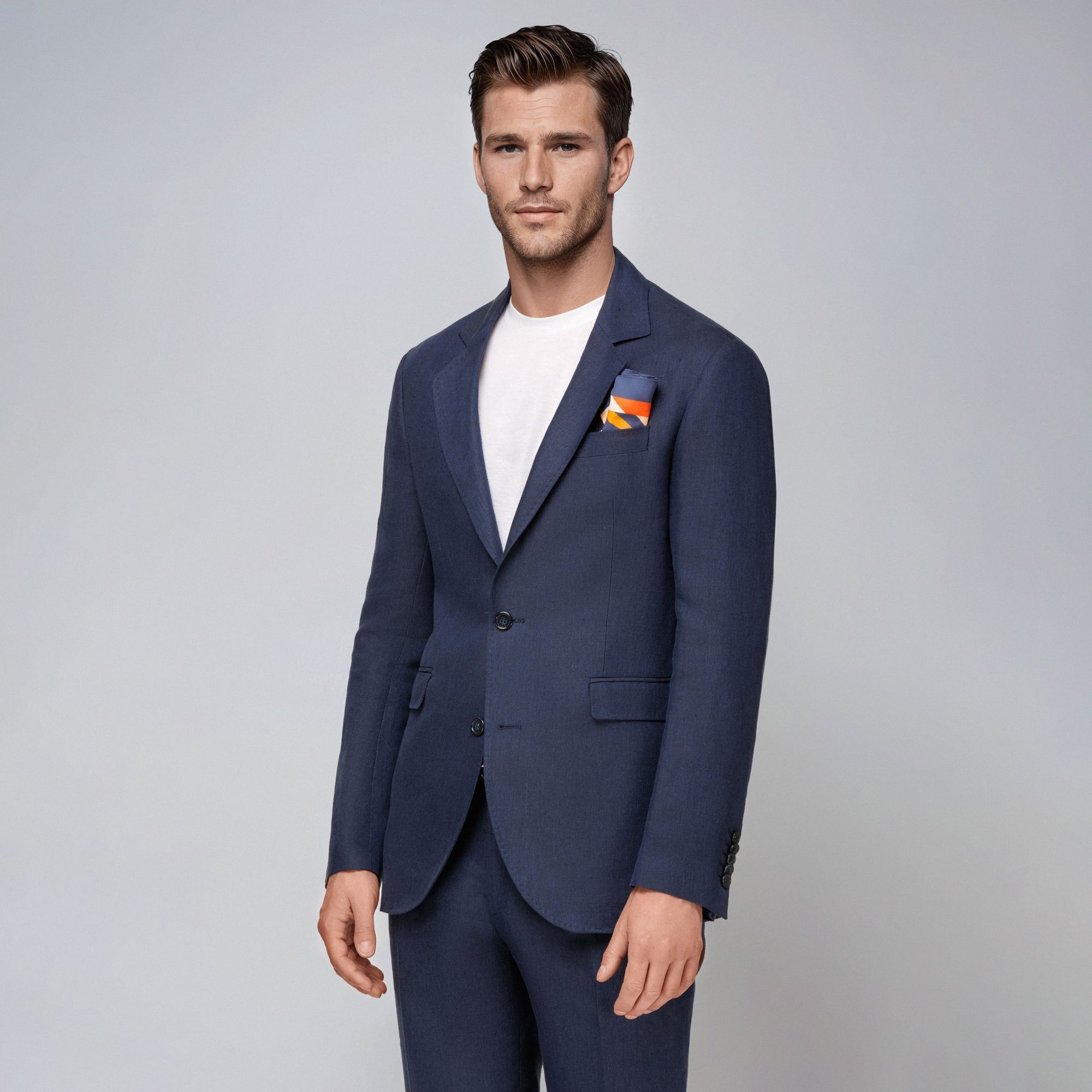 Men’s Navy Linen Blazer