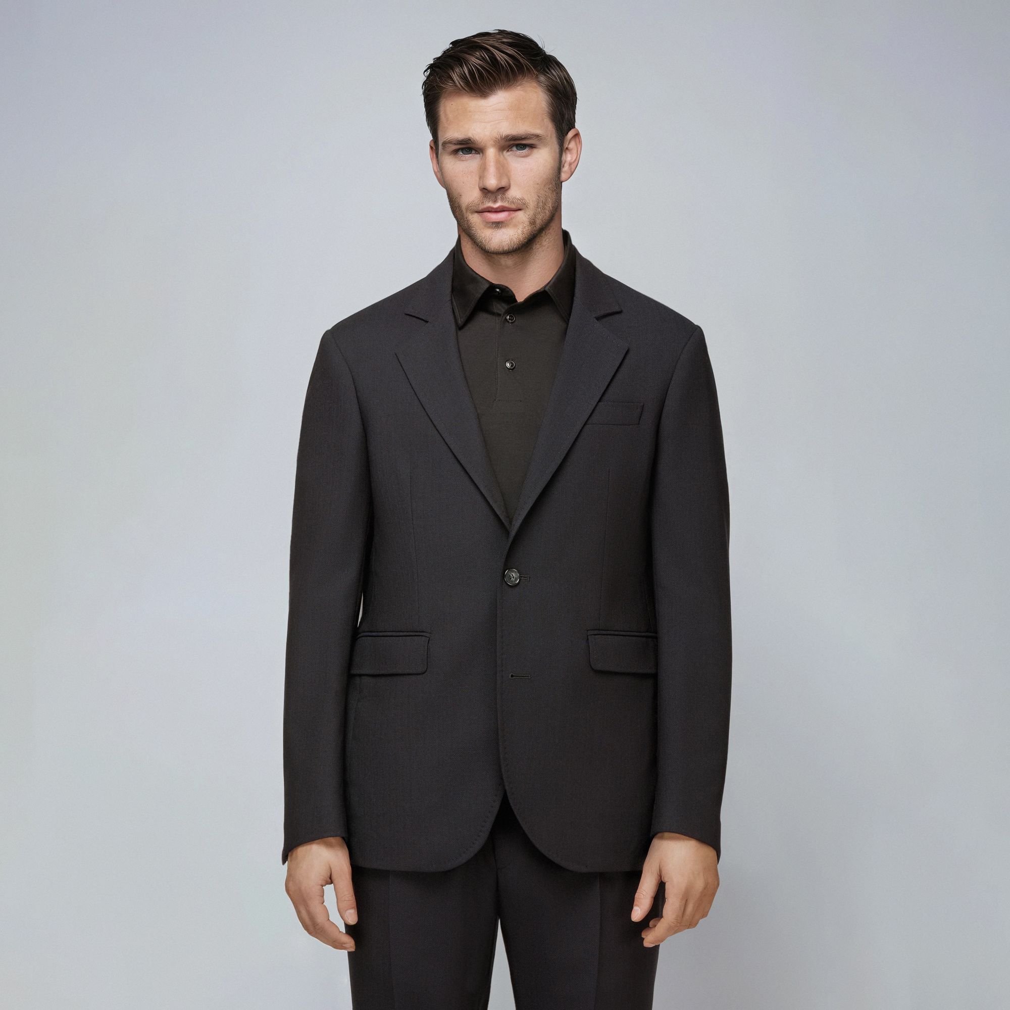 Men’s Midnight Blue Crepe Wool Blazer