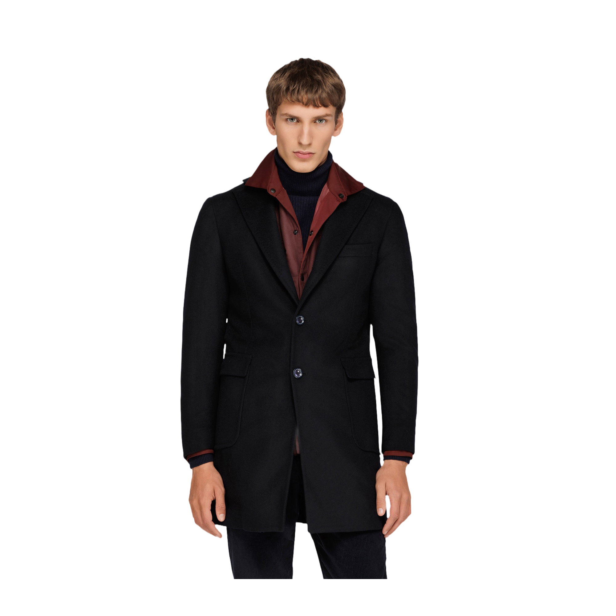 Men's Navy Wool Coat