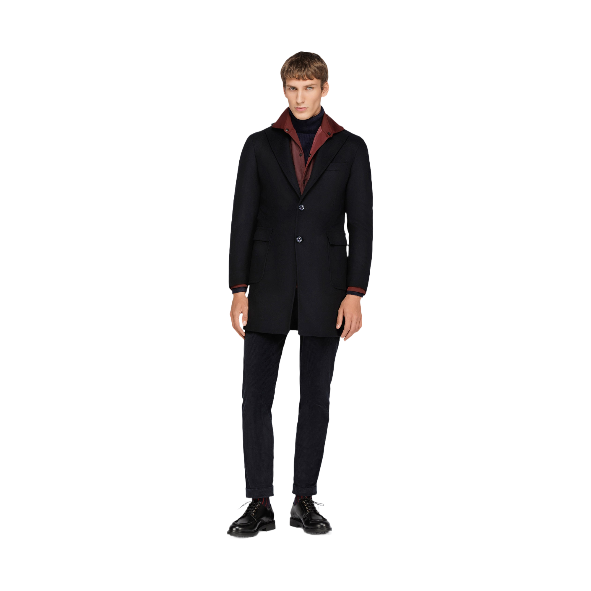 Men's Navy Wool Coat
