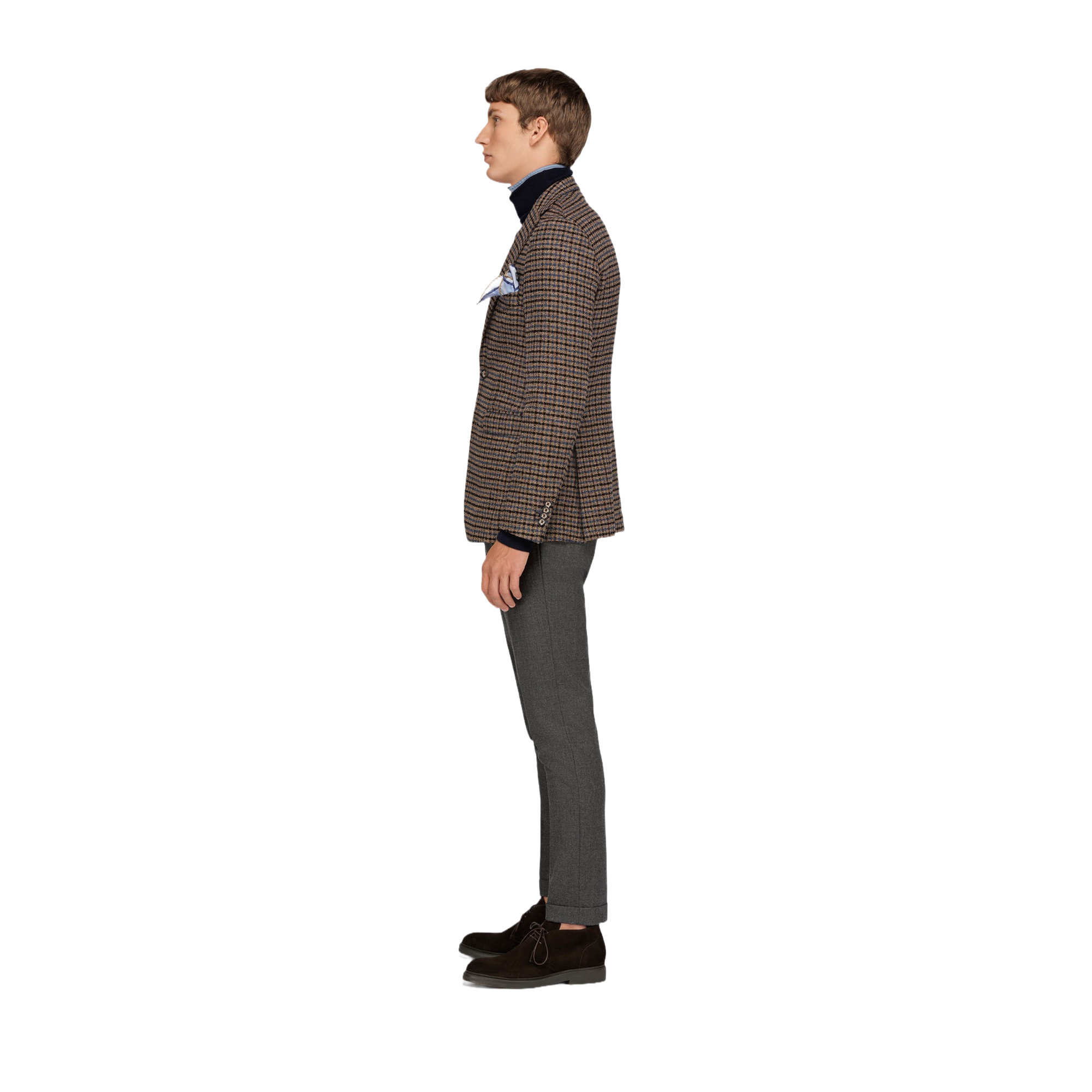 Men's Beige Check Blazer