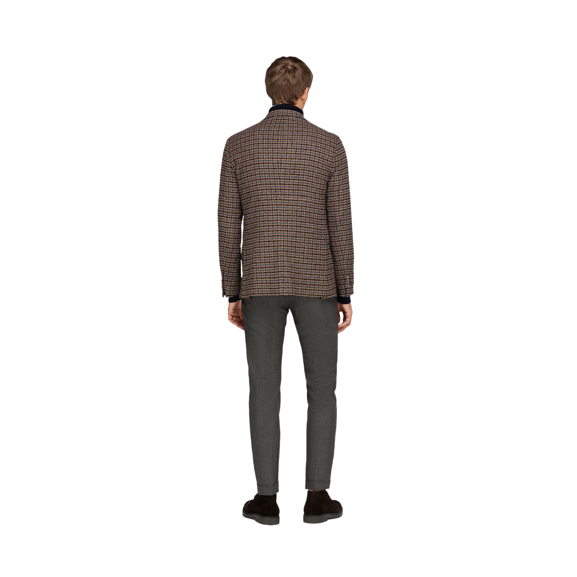 Men's Beige Check Blazer