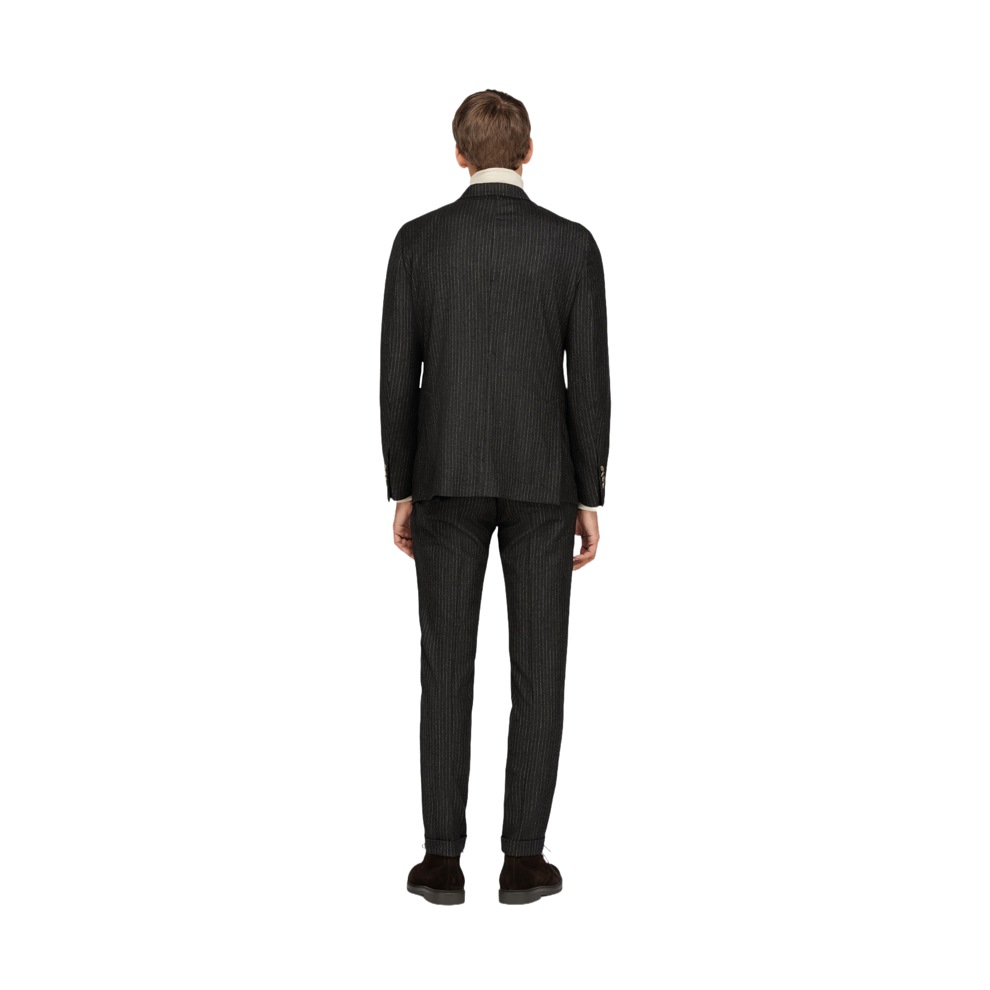 Men's Gray Striped Double Breasted Suit