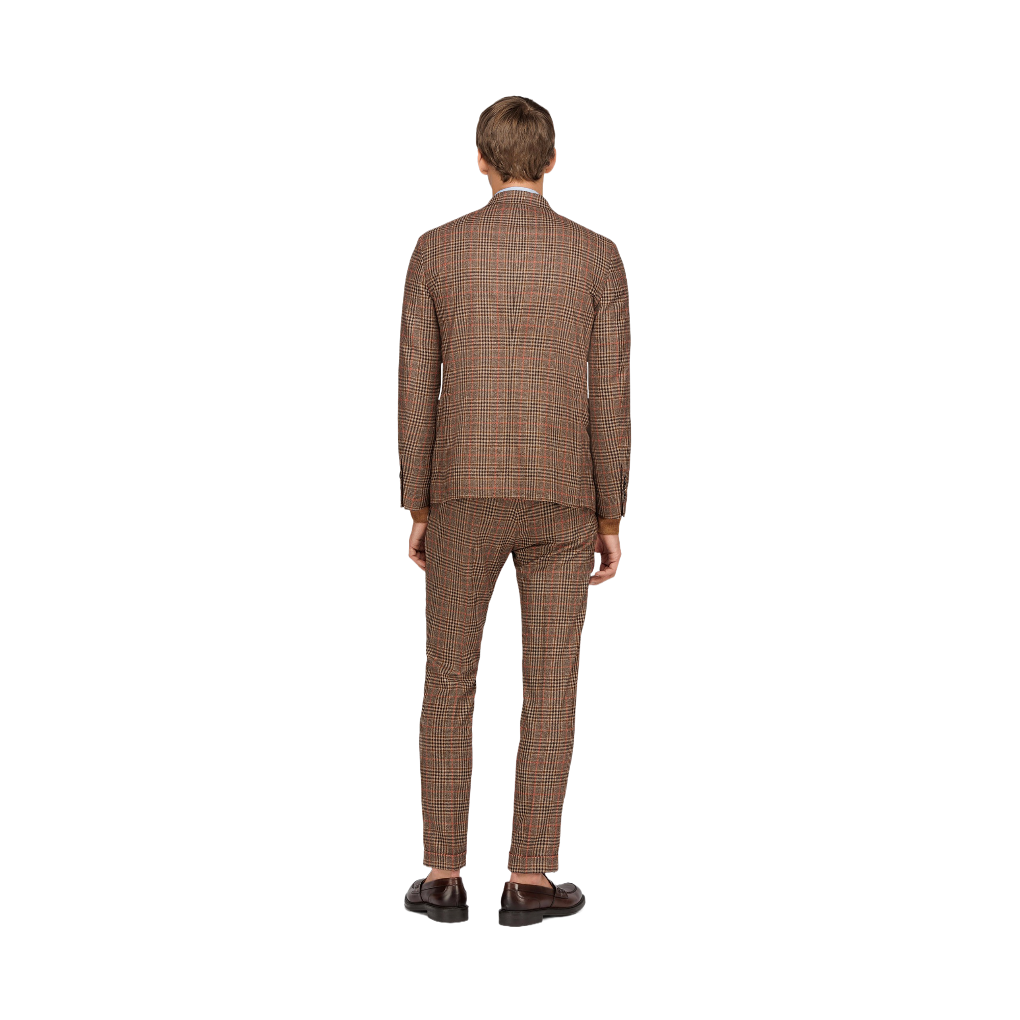 Men's Brown Wool Check Suit