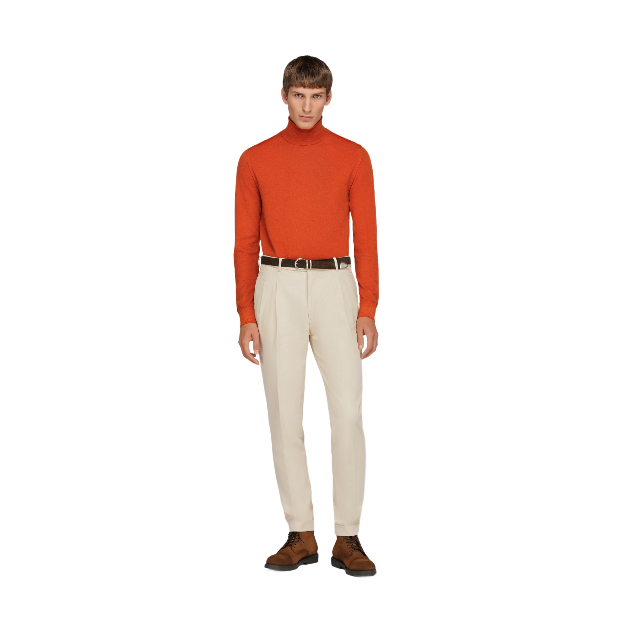 Men's Orange Turtleneck Sweater
