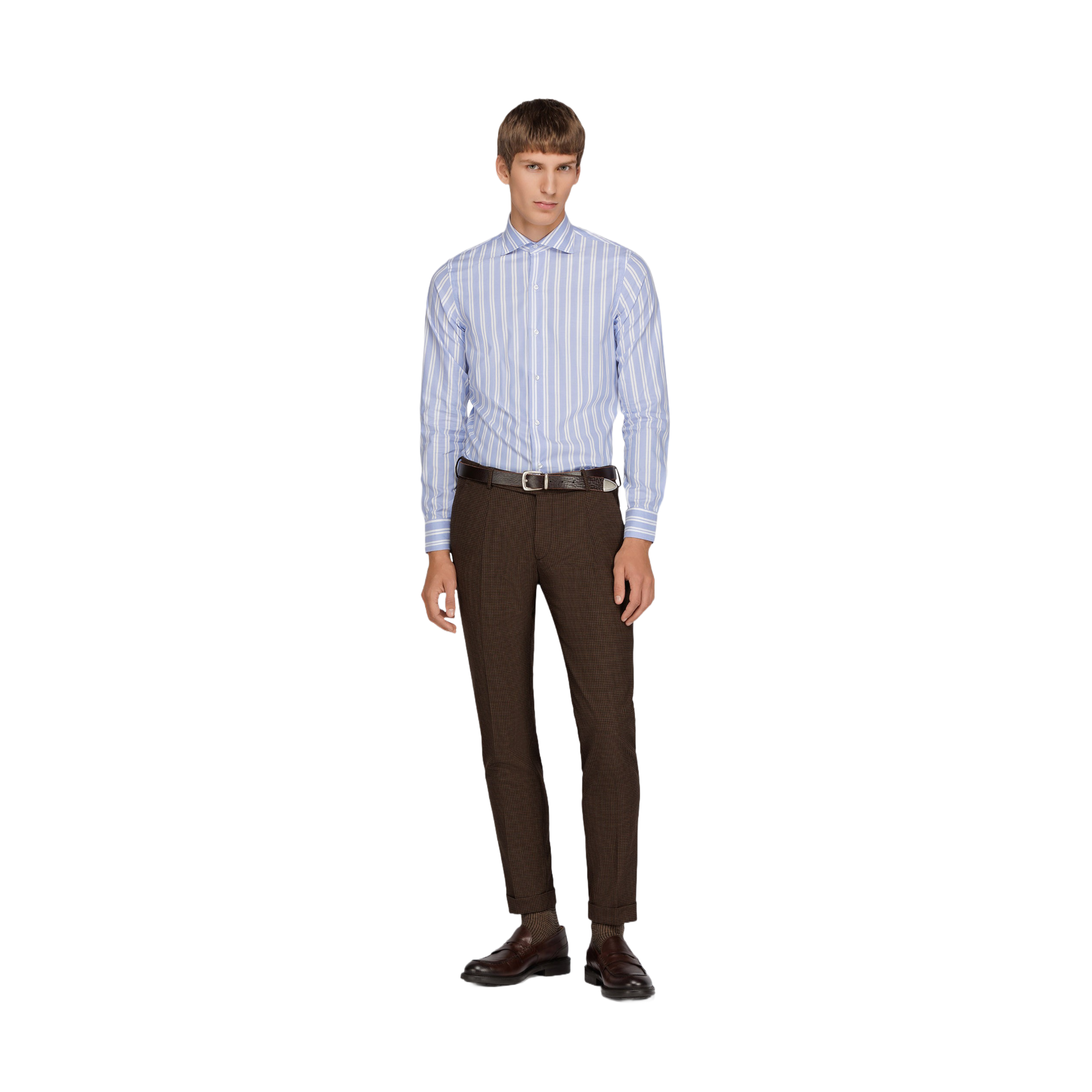 Men's Light Blue Double Striped Shirt