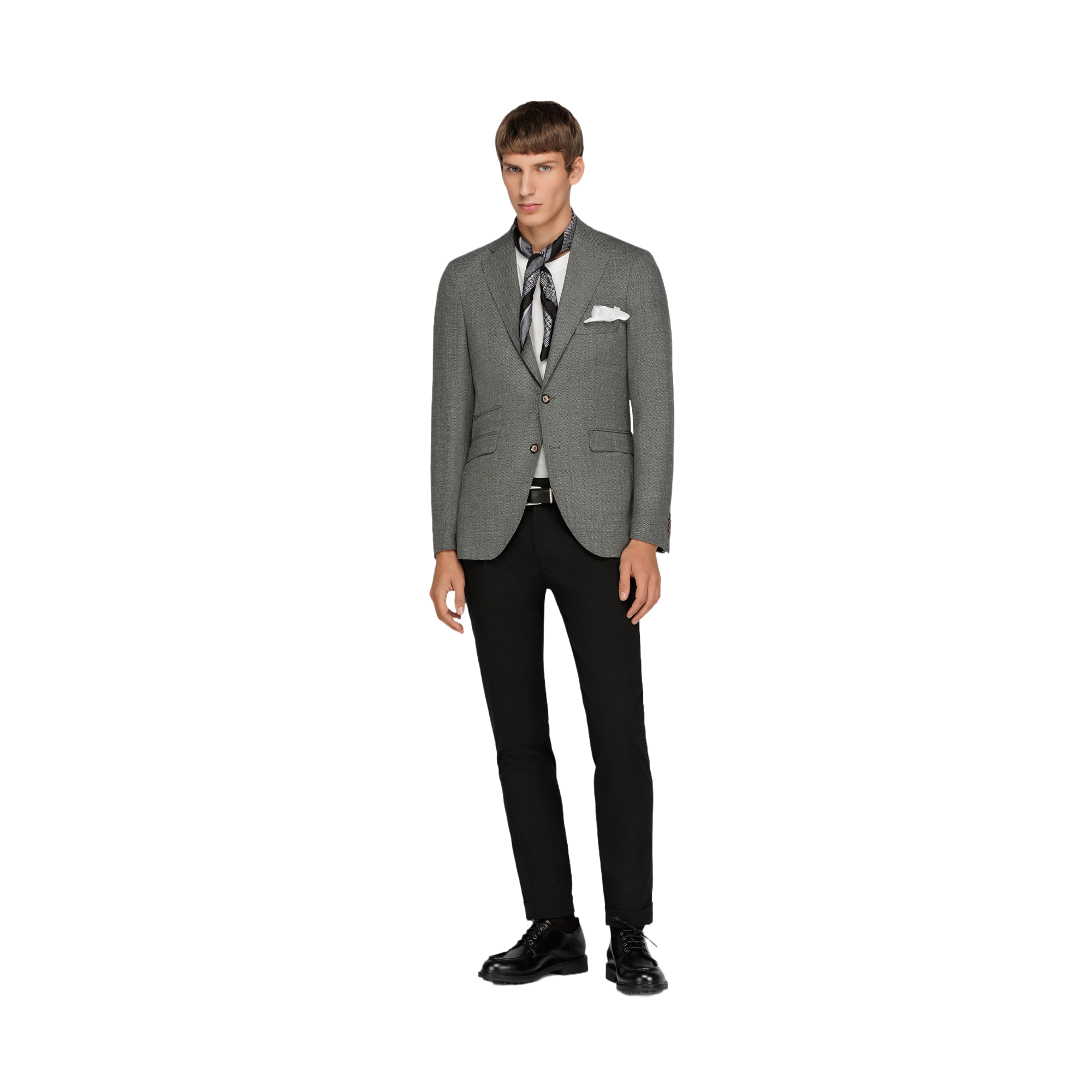 Men's Gray Strech Wool Blazer