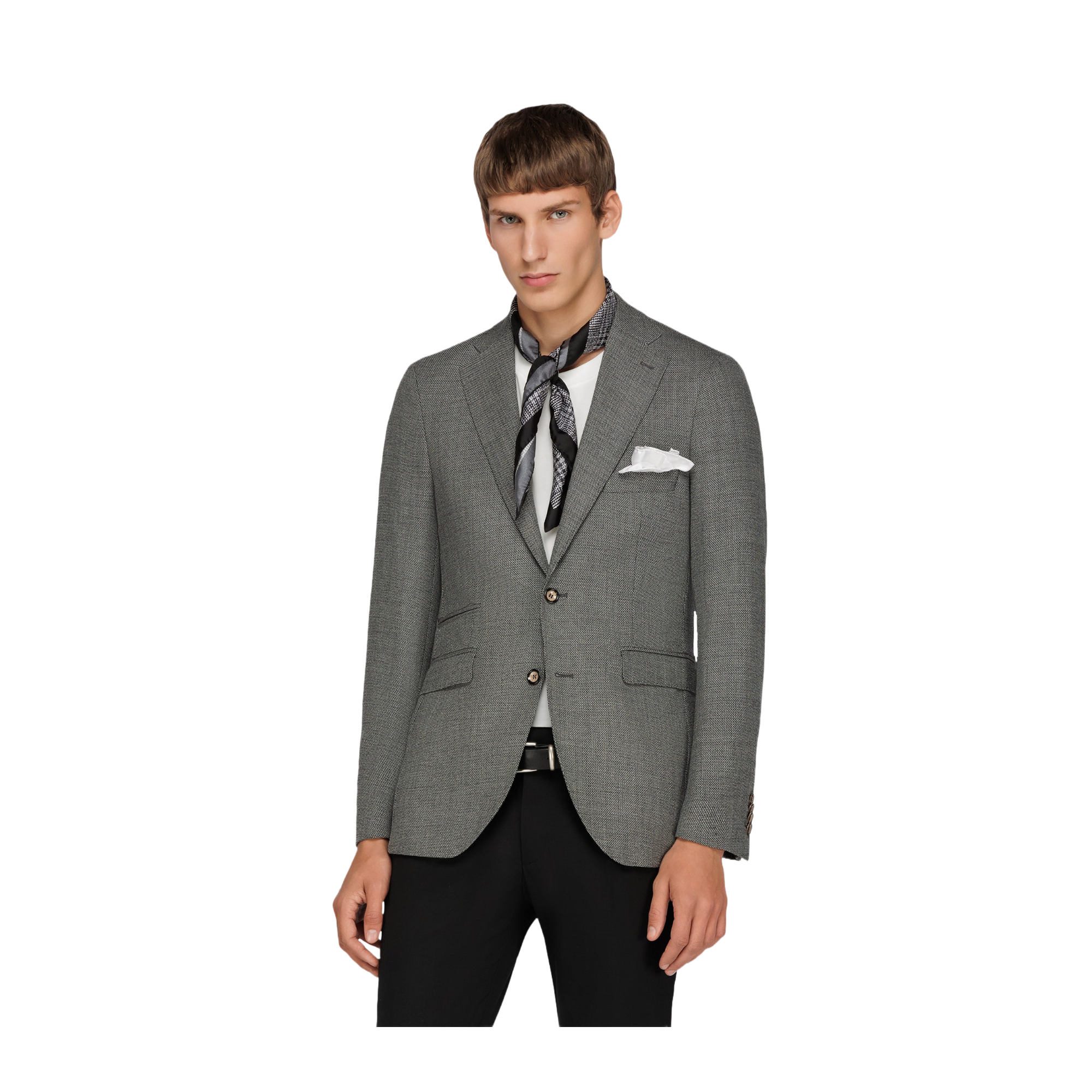Men's Gray Strech Wool Blazer
