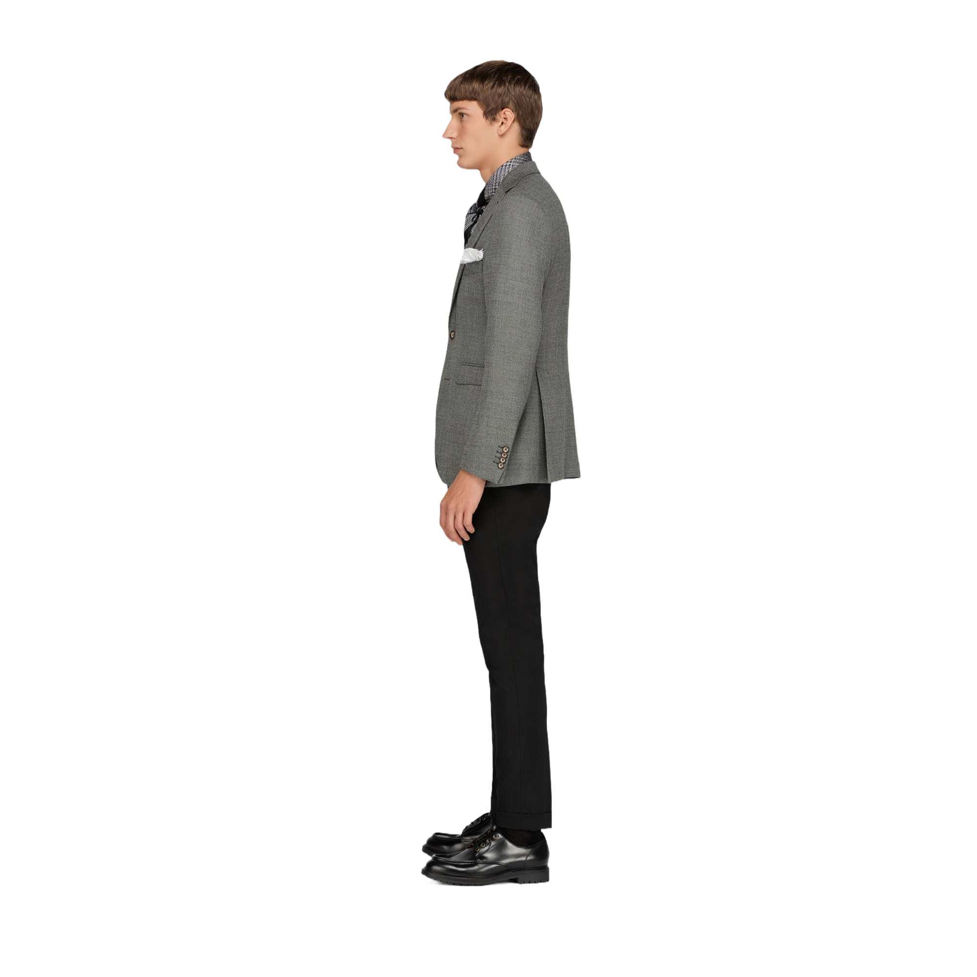 Men's Gray Strech Wool Blazer