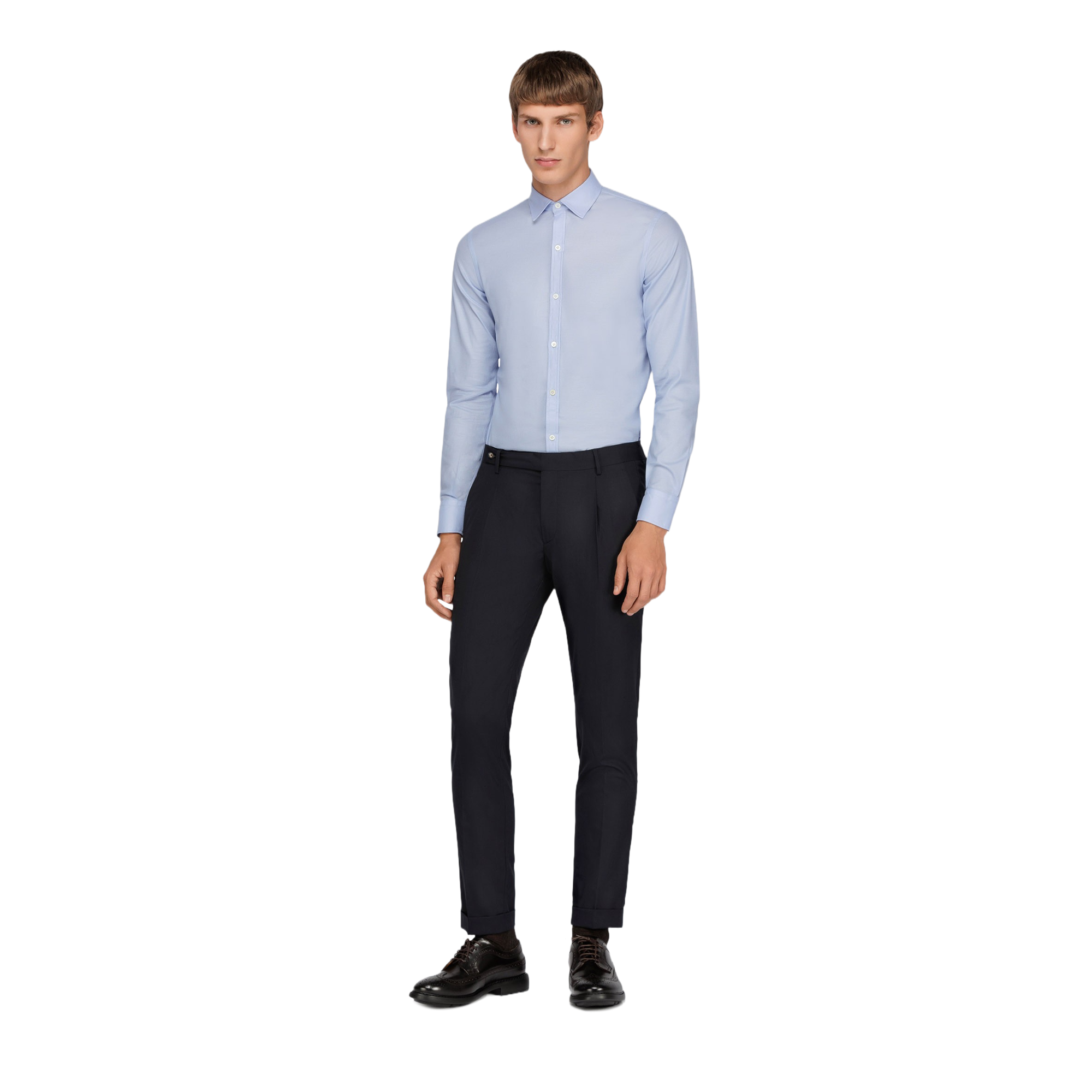 Men's Light Blue Knitted Cotton Shirt