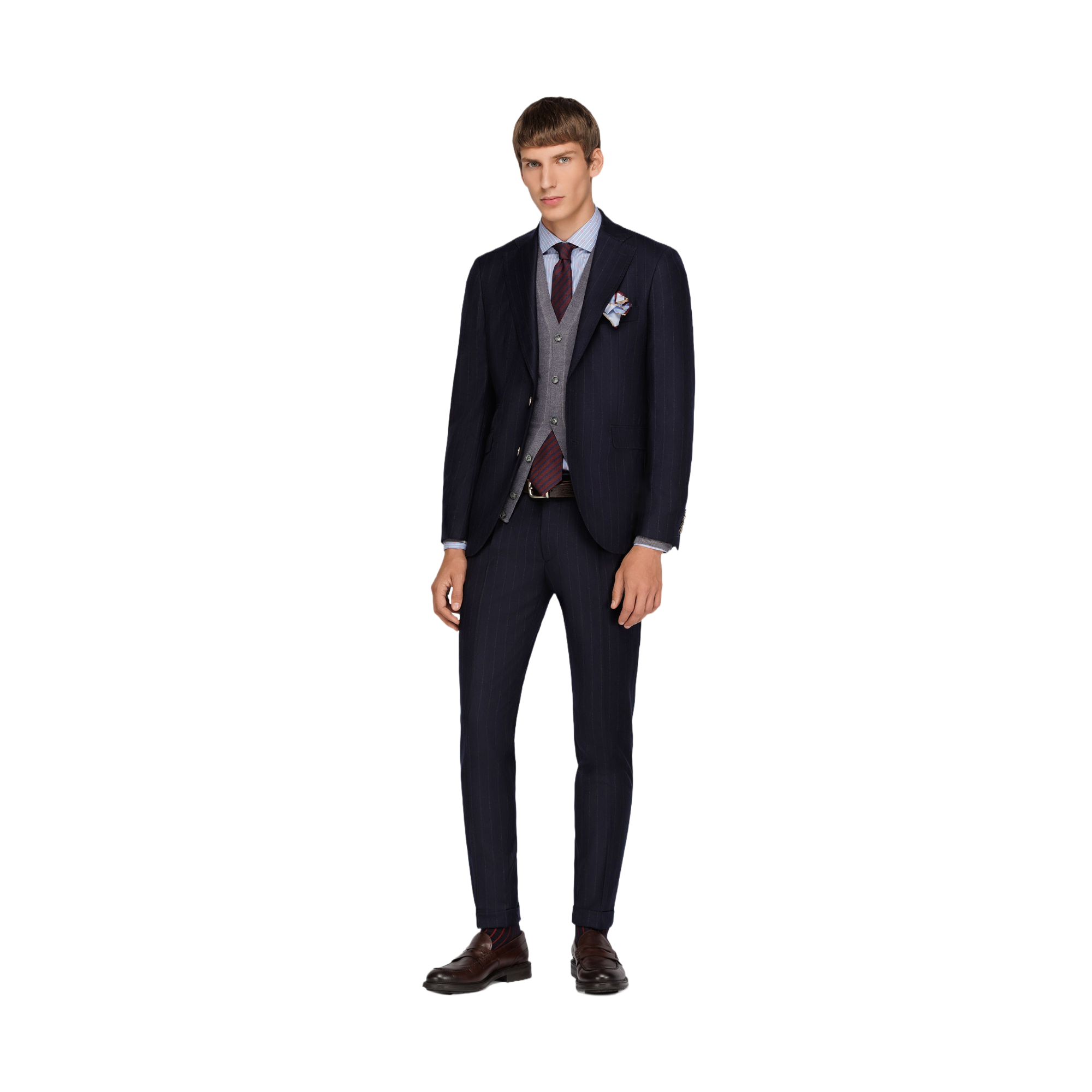 Men's Blue Pinstripe Suit