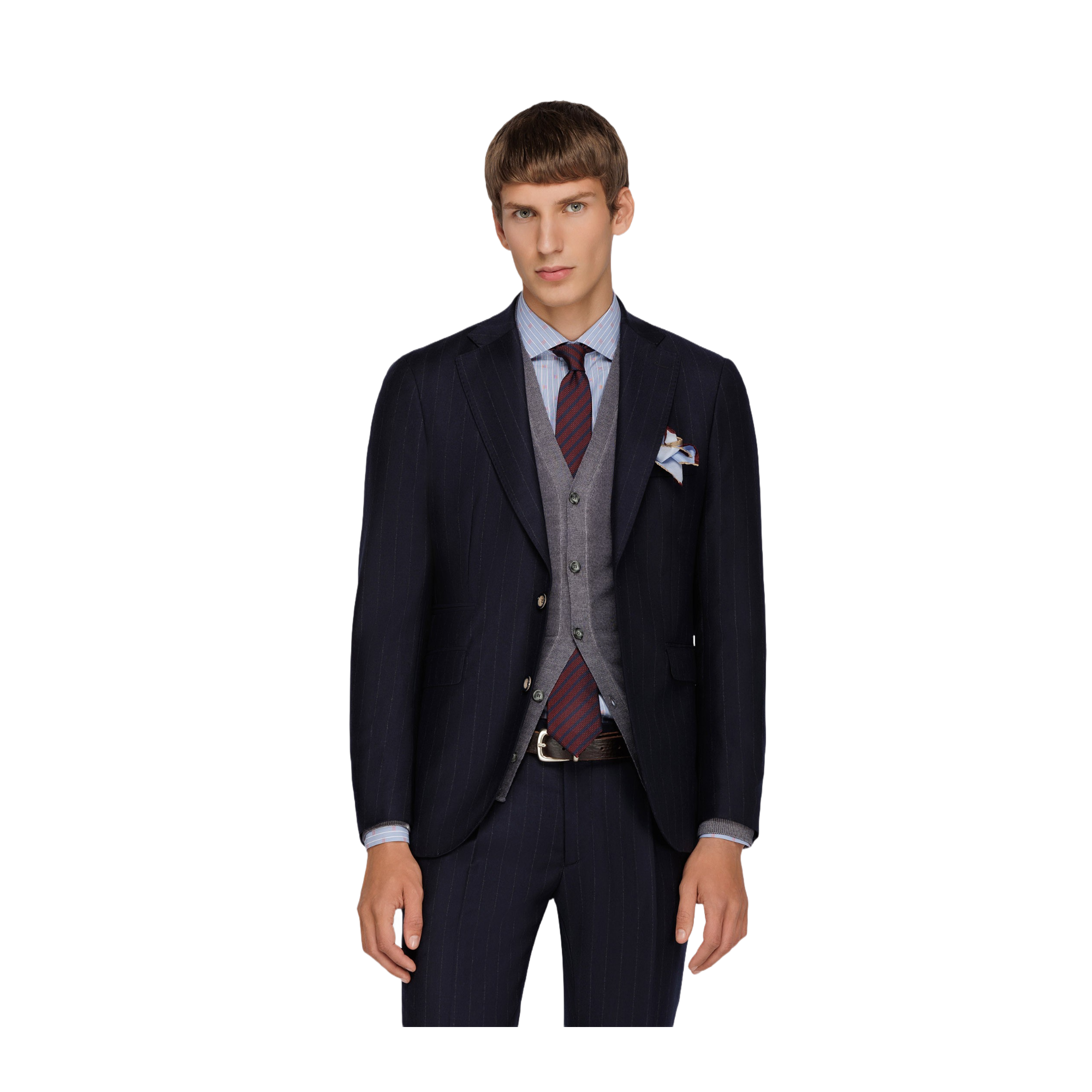 Men's Blue Pinstripe Suit