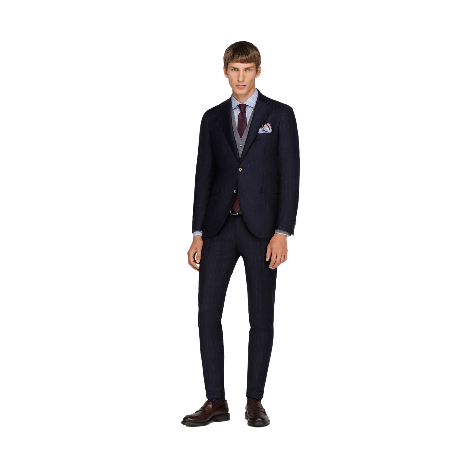Men's Blue Pinstripe Suit