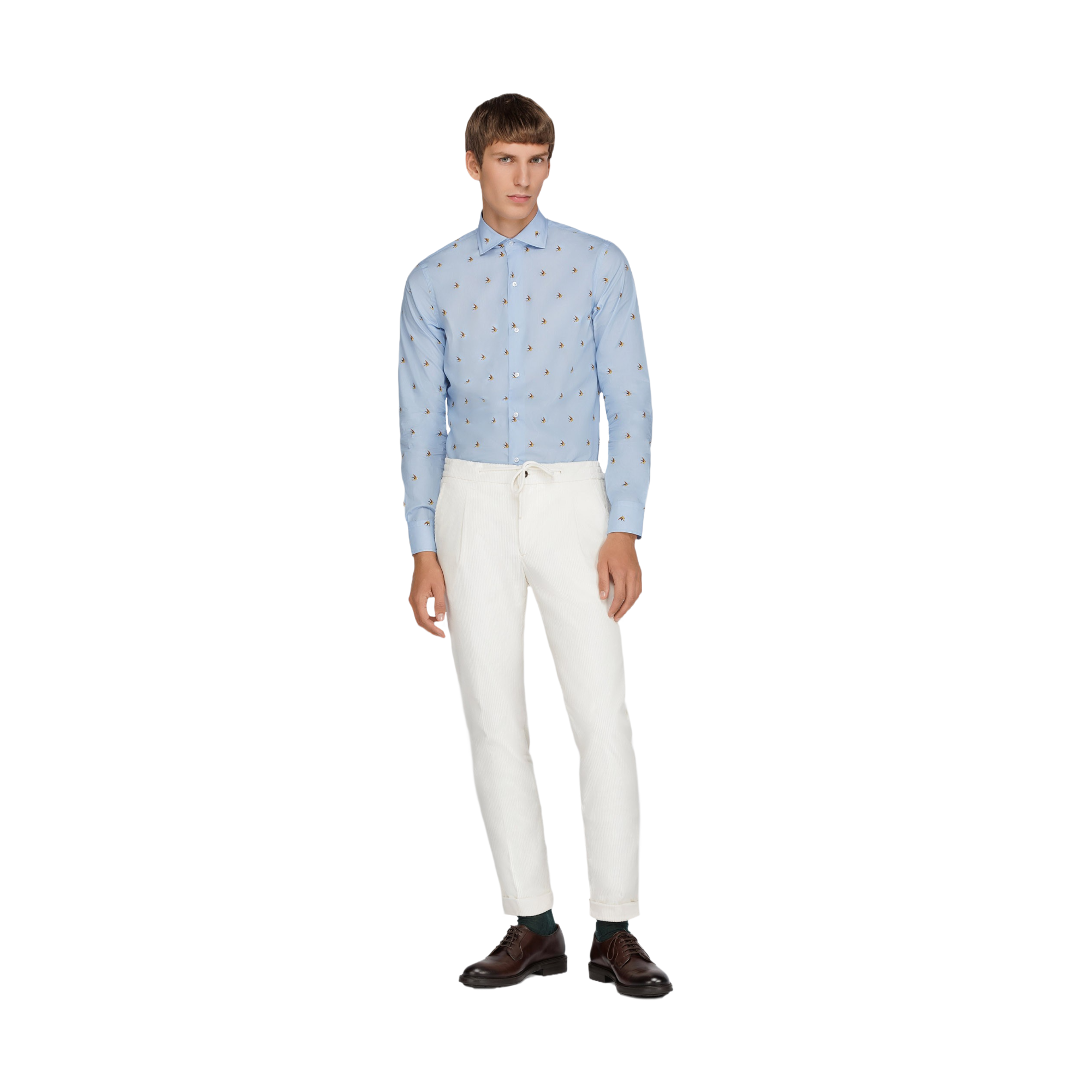 Men's Off White Corduroy Jogger Pants