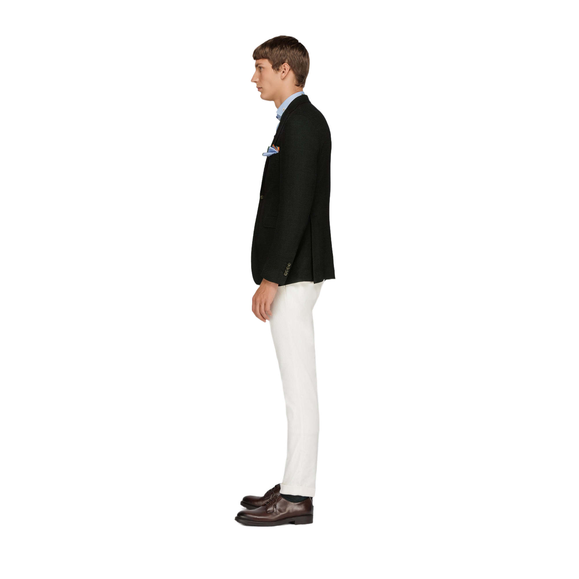 Men's Green Stretch Wool Blazer 