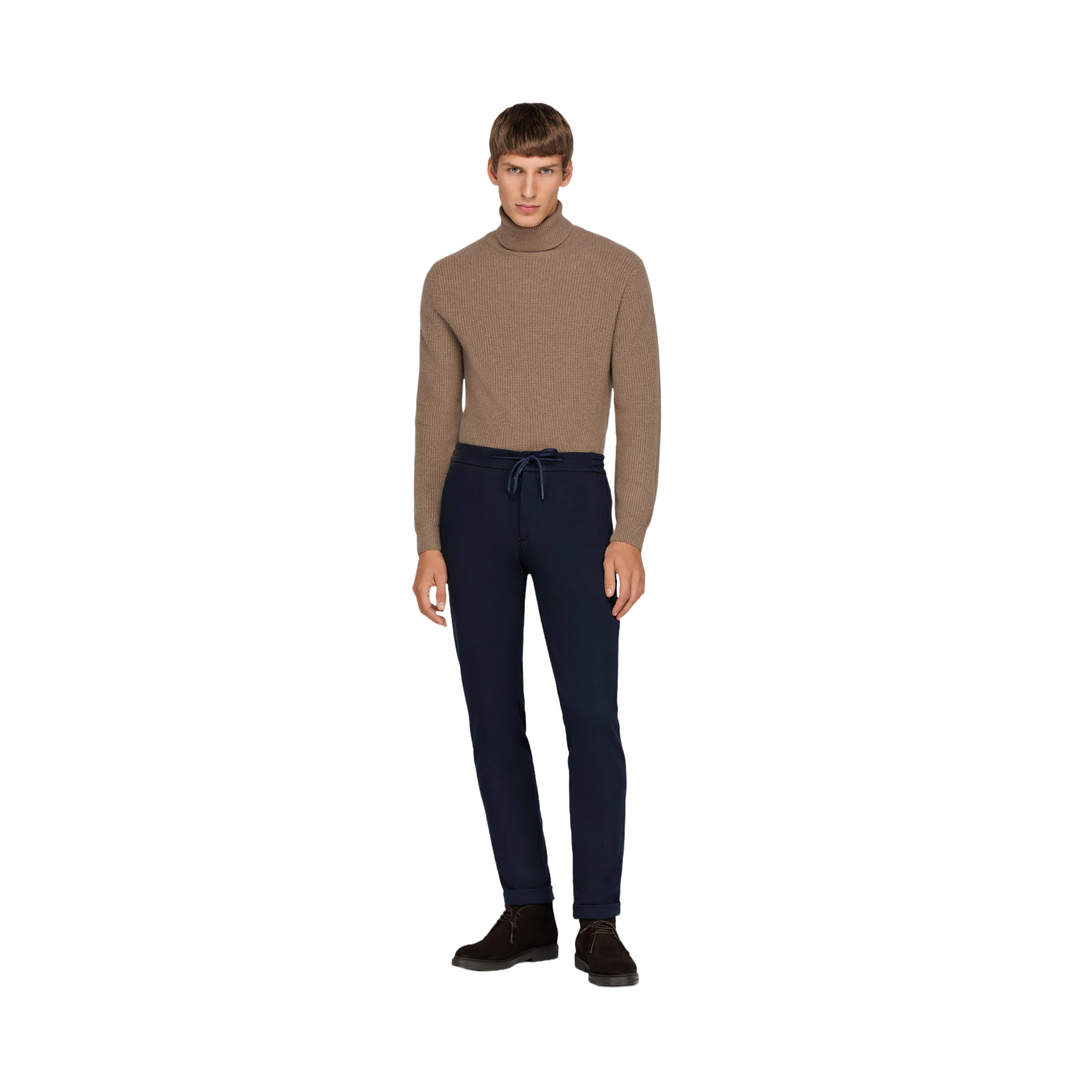 Men's Turtleneck Brown Knit Dolvcing.1.Tor