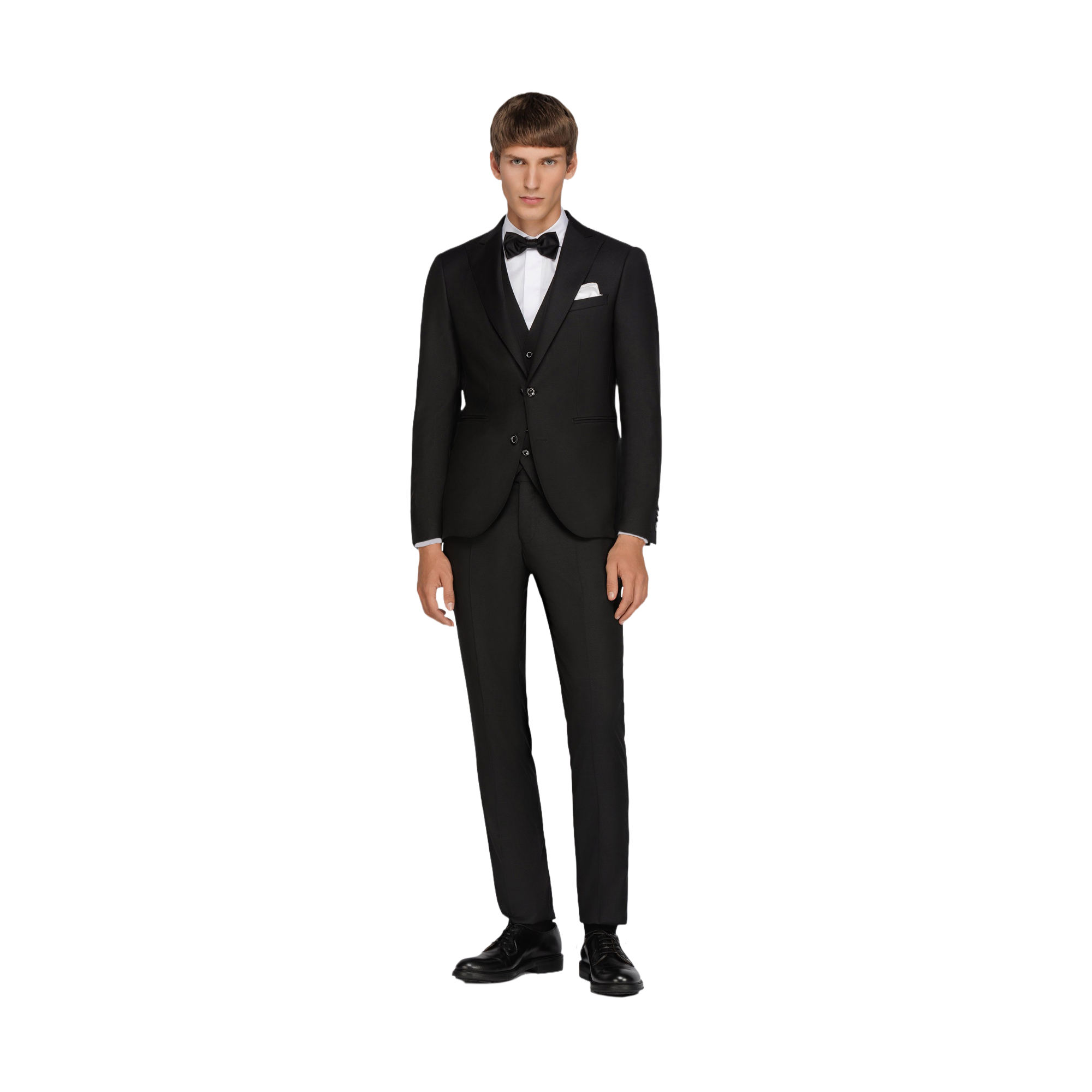Men's Black Jacquard 3 Piece Suit
